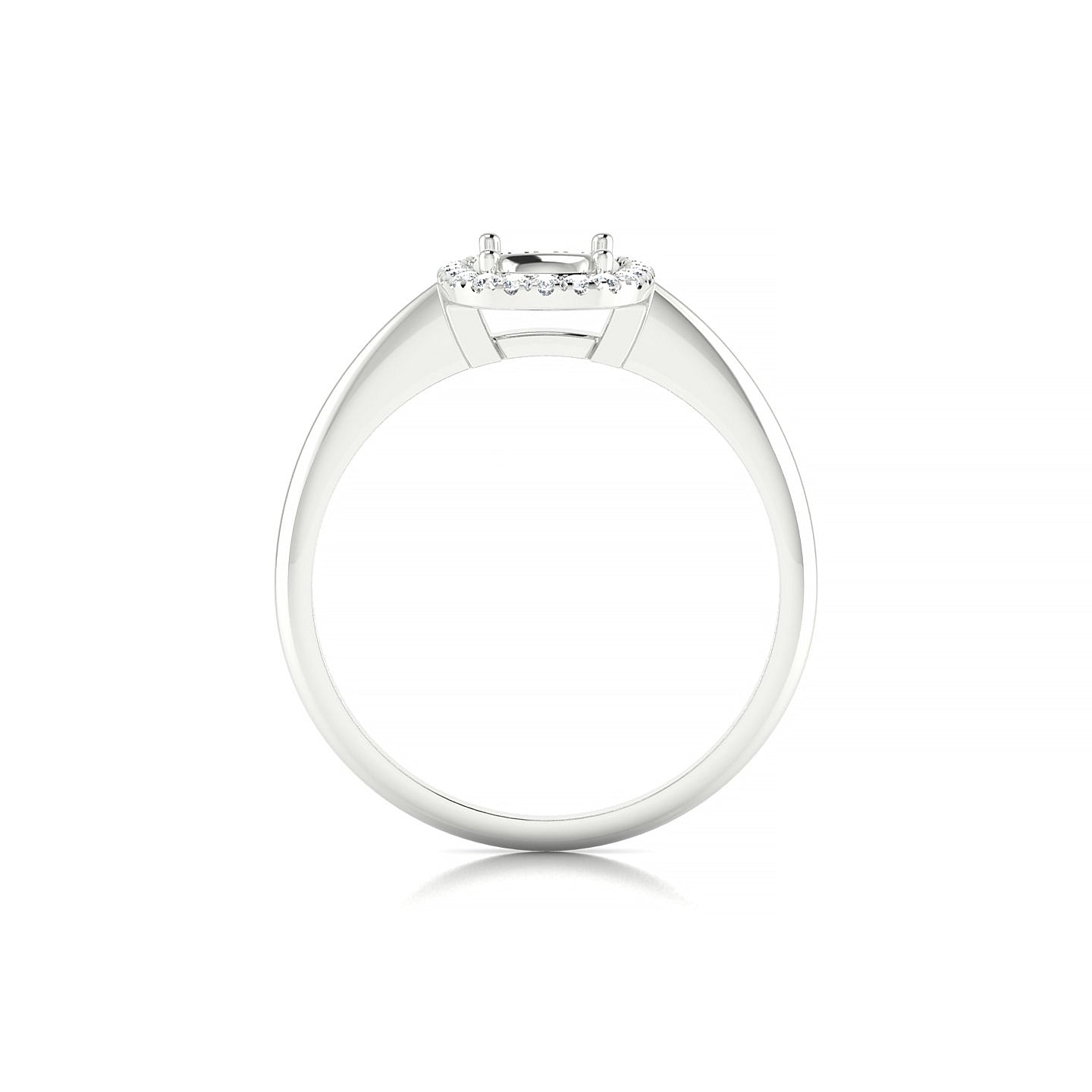 Solar Cushion 1-1.99 ct | 18k White Gold Halo Ring