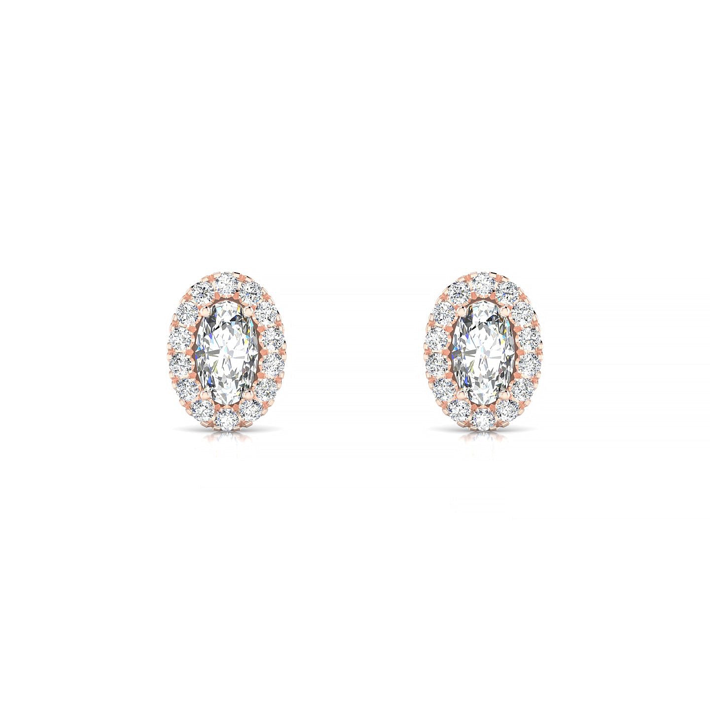 Solar | 18k Rose Gold 5 x 3 mm Oval Diamond Earrings