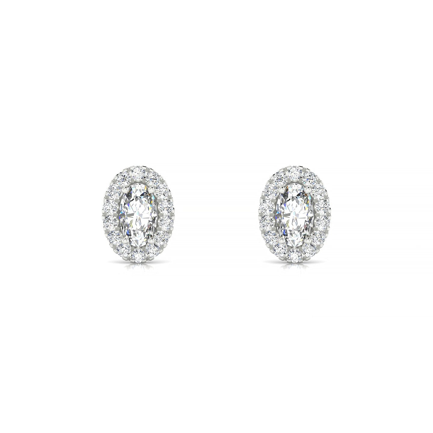 Solar | 18k White Gold 5 x 3 mm Oval Diamond Earrings