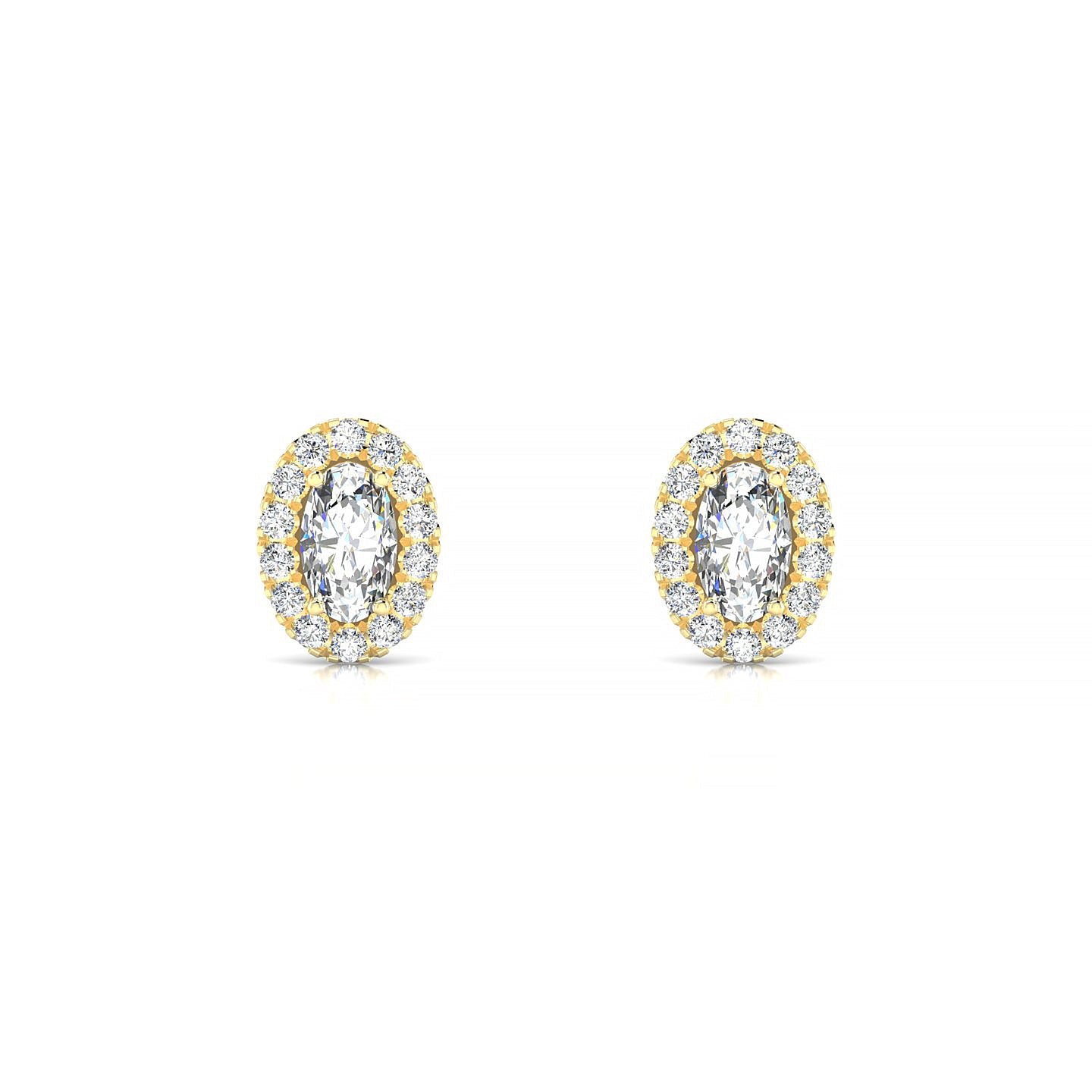 Solar | 18k Yellow Gold 5 x 3 mm Oval Diamond Earrings
