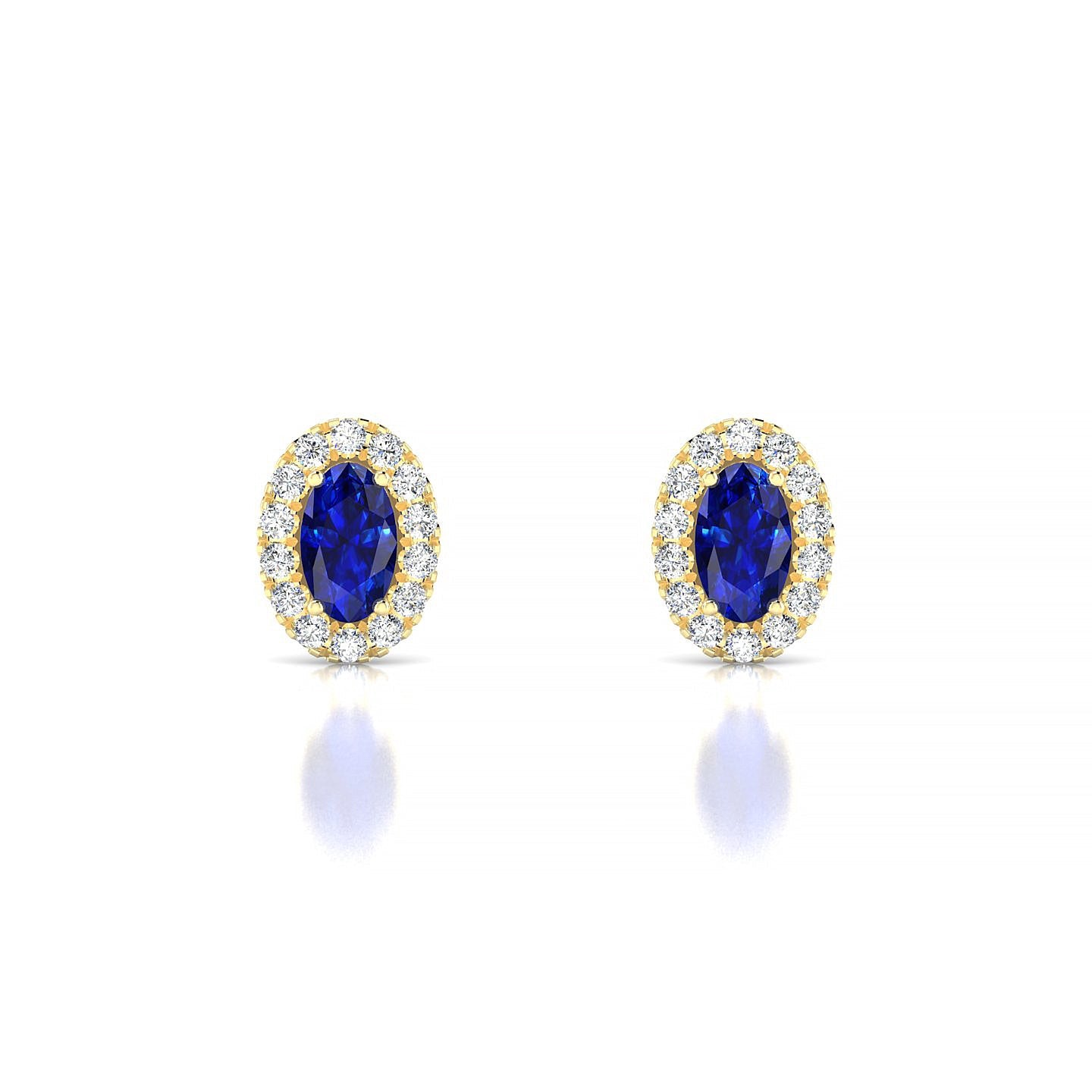 Solar | 18k Yellow Gold 5 x 3 mm Oval Sapphire Earrings