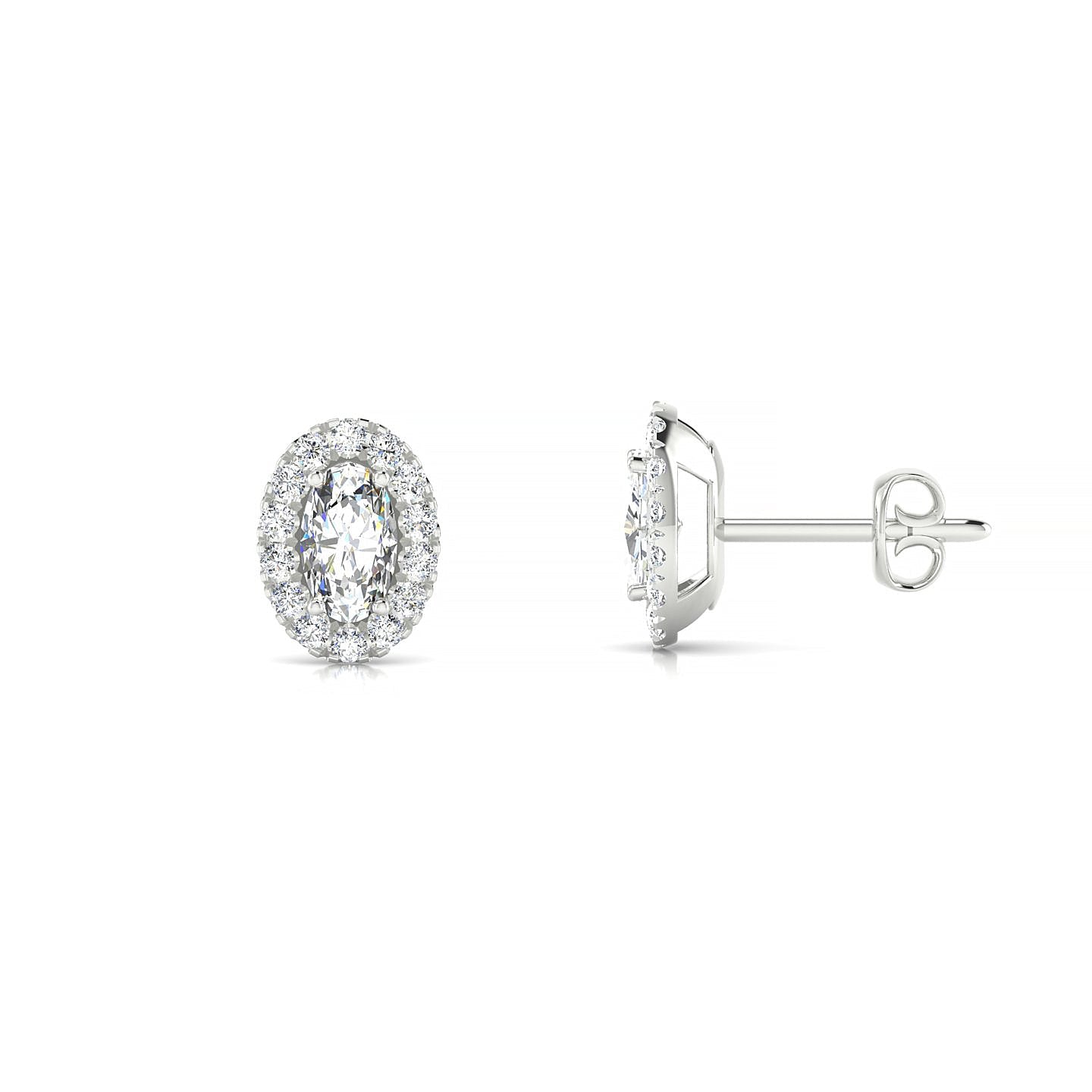 Solar | 18k White Gold 5 x 3 mm Oval Diamond Earrings