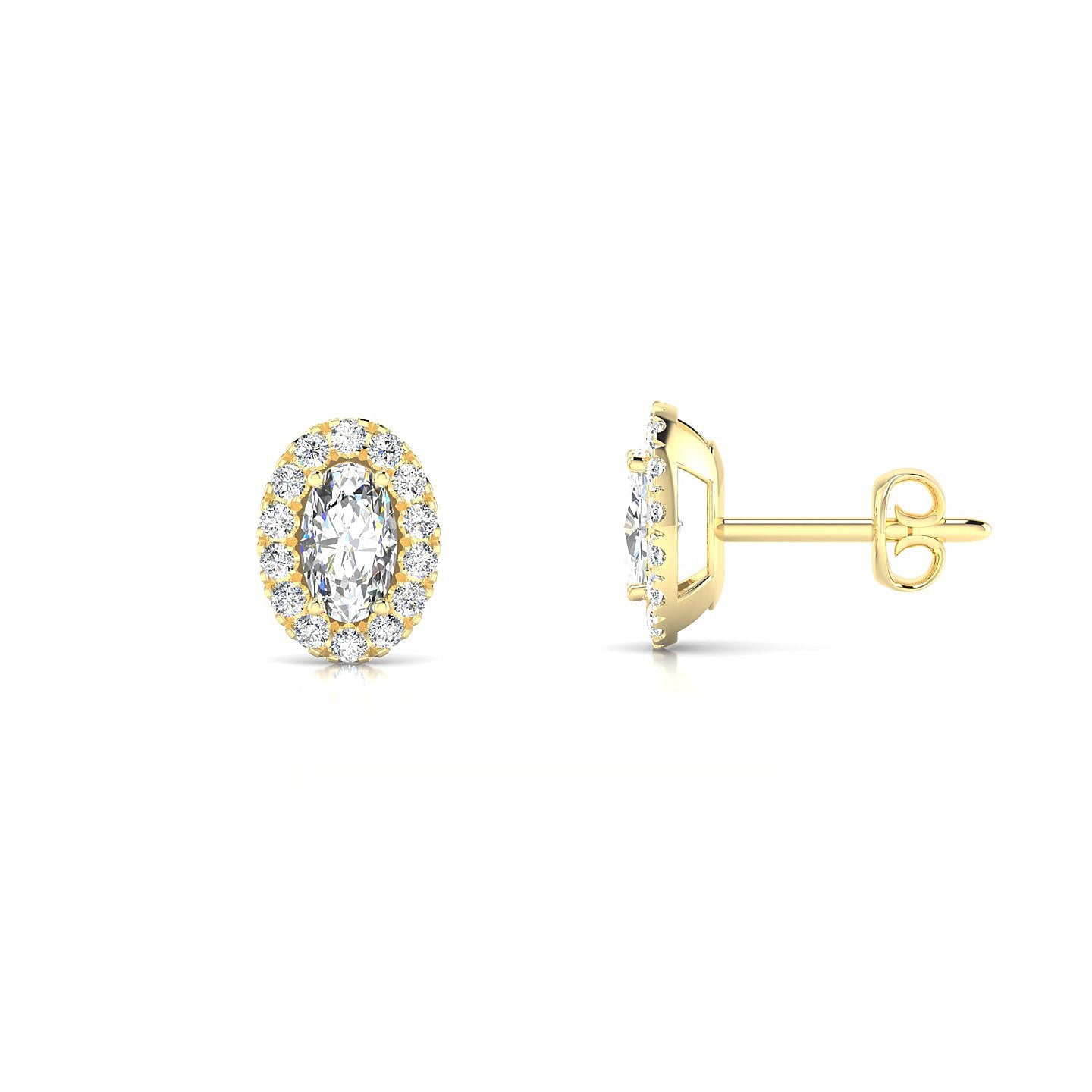 Solar | 18k Yellow Gold 5 x 3 mm Oval Diamond Earrings