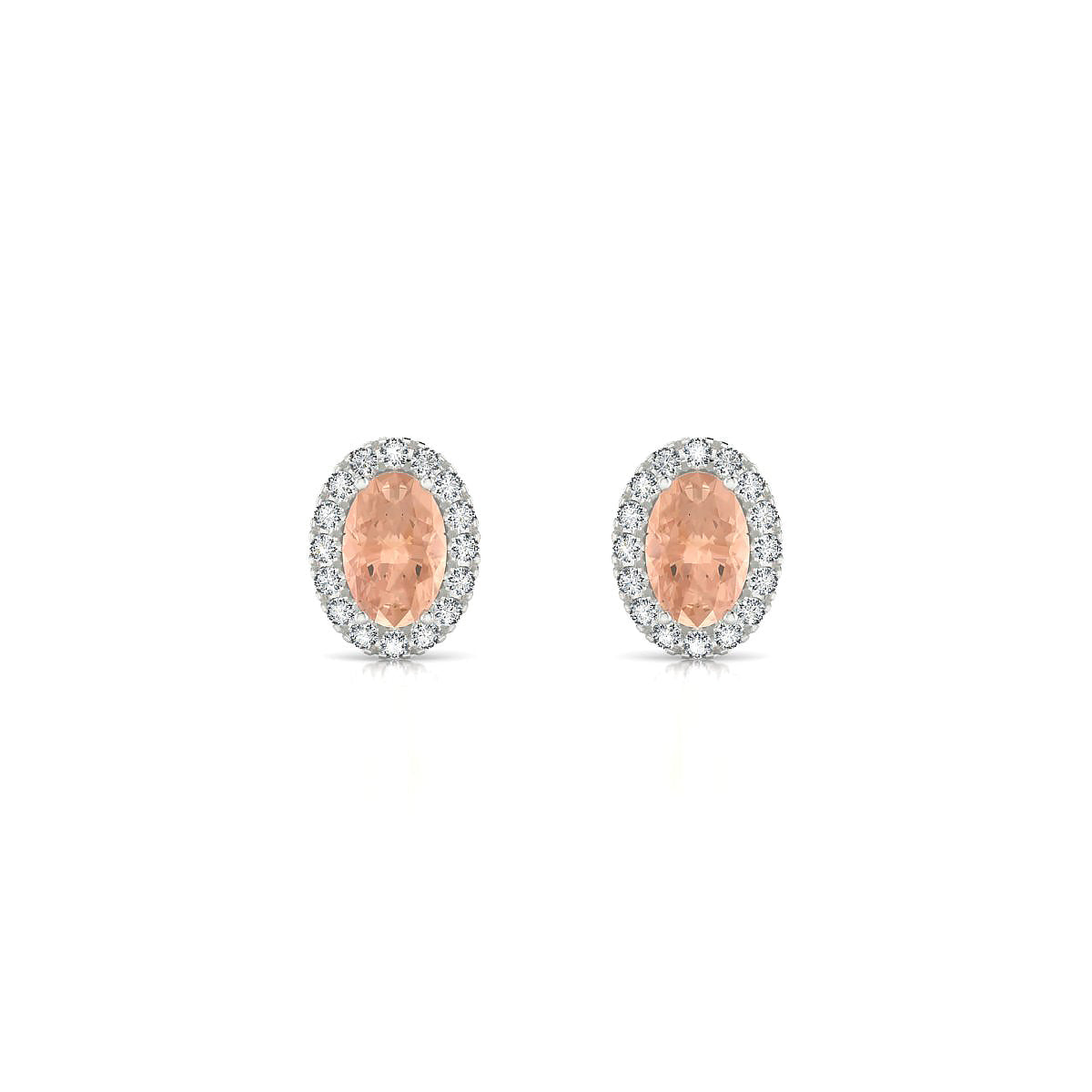 Solar | 18k White Gold 6 x 4 mm Oval Morganite Earrings