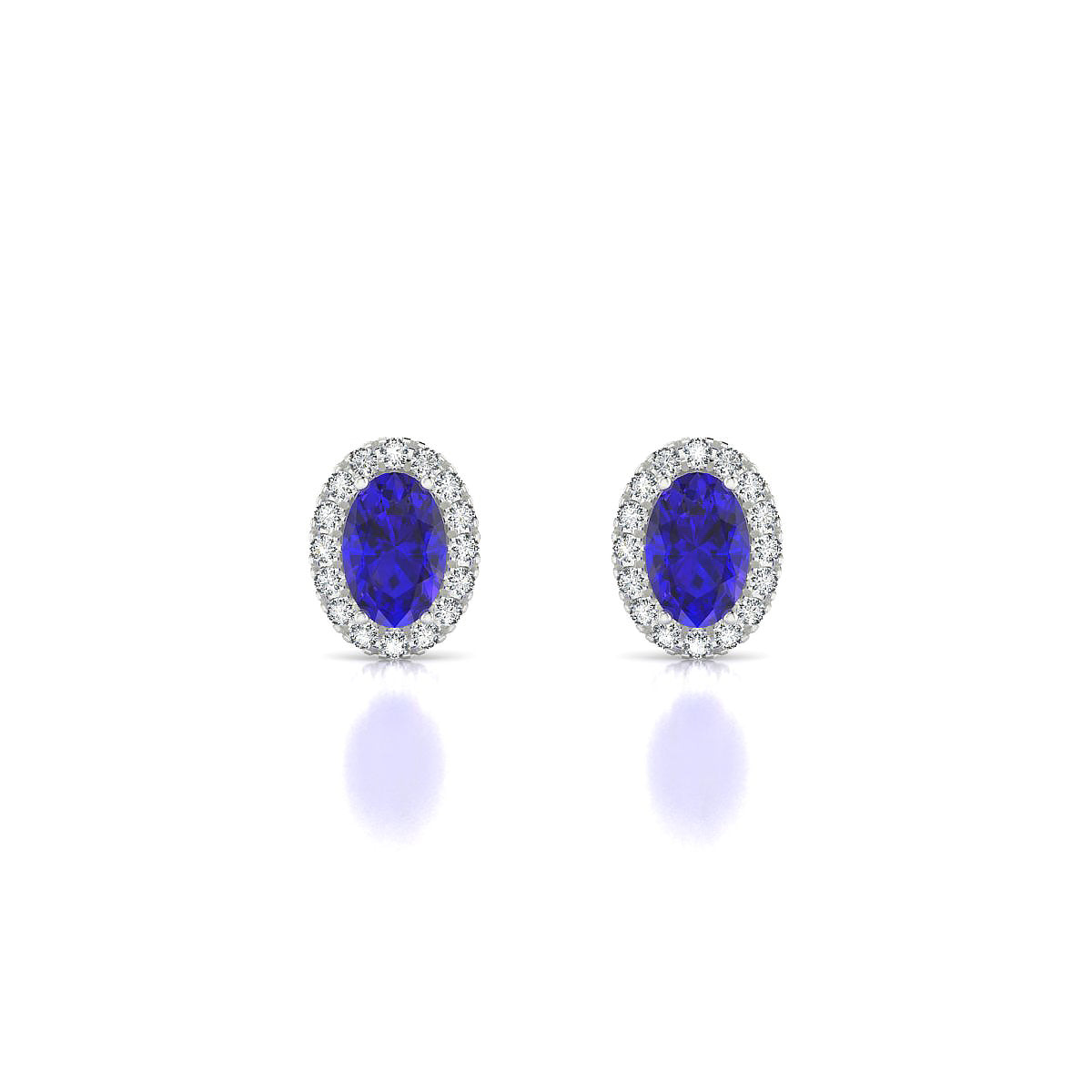 Solar | 18k White Gold 6 x 4 mm Oval Tanzanite Earrings