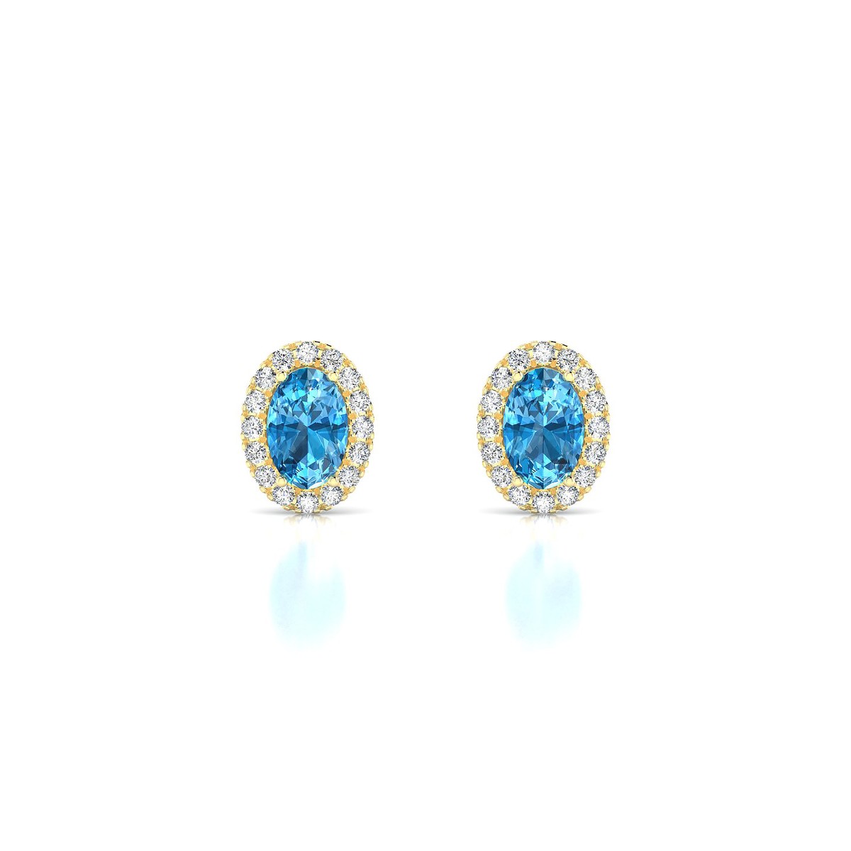 Solar | 18k Yellow Gold 6 x 4 mm Oval Topaz Earrings