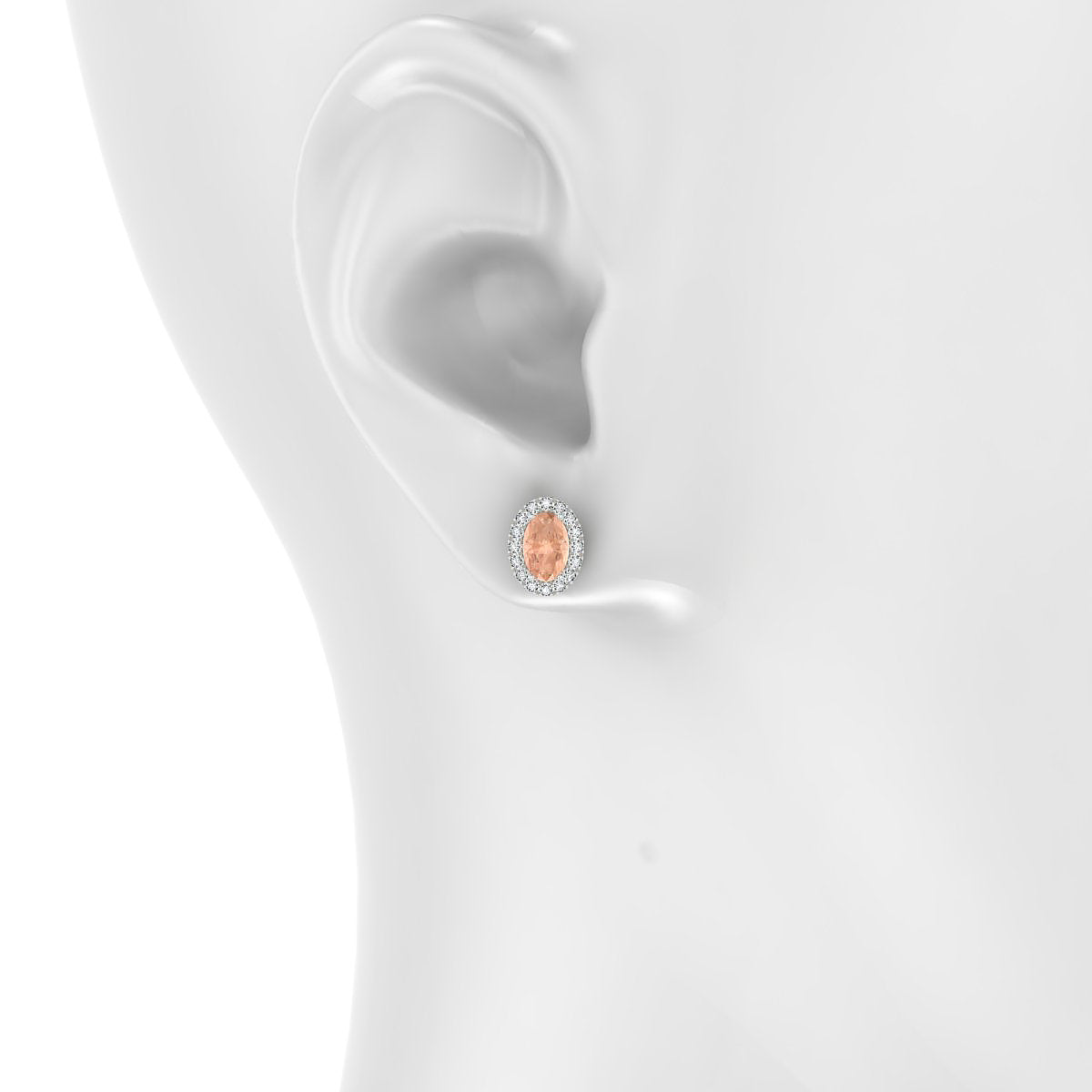 Solar | 18k White Gold 6 x 4 mm Oval Morganite Earrings