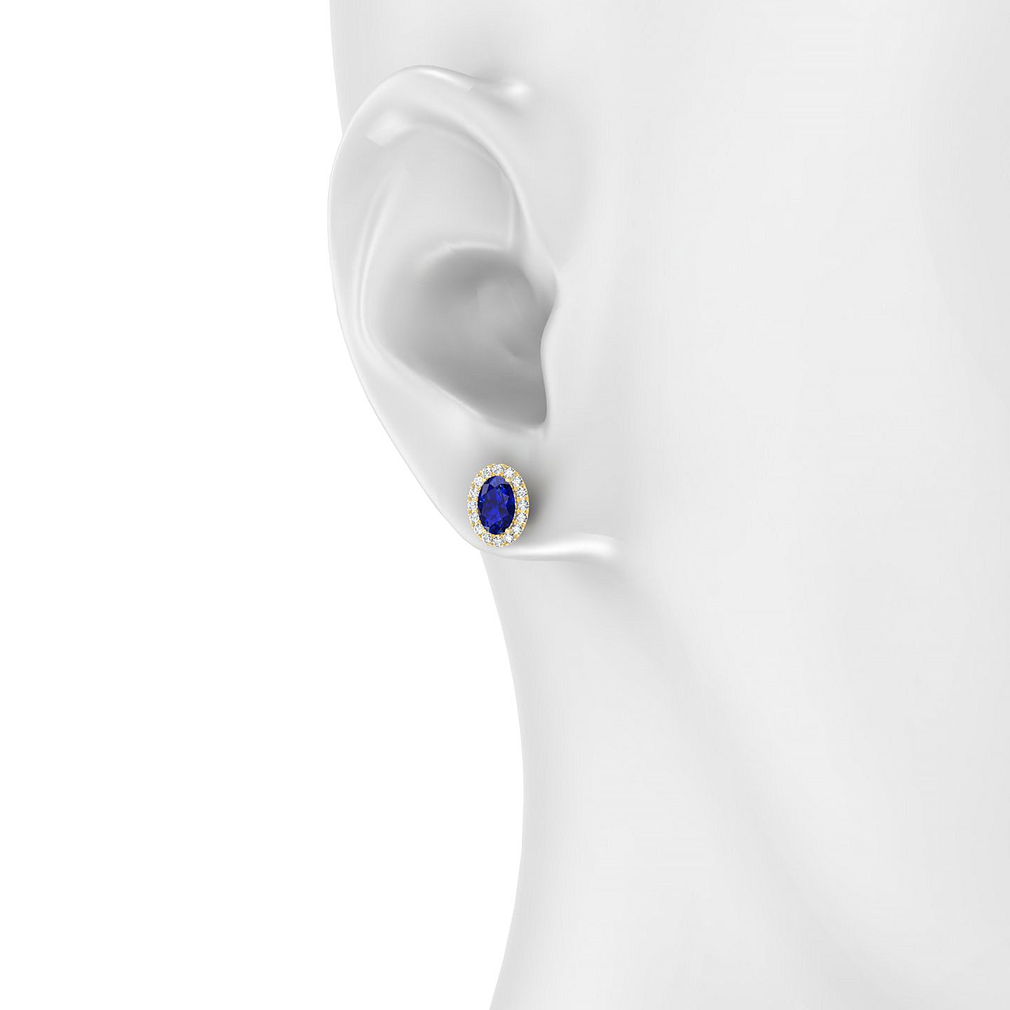 Solar | 18k Yellow Gold 6 x 4 mm Oval Sapphire Earrings