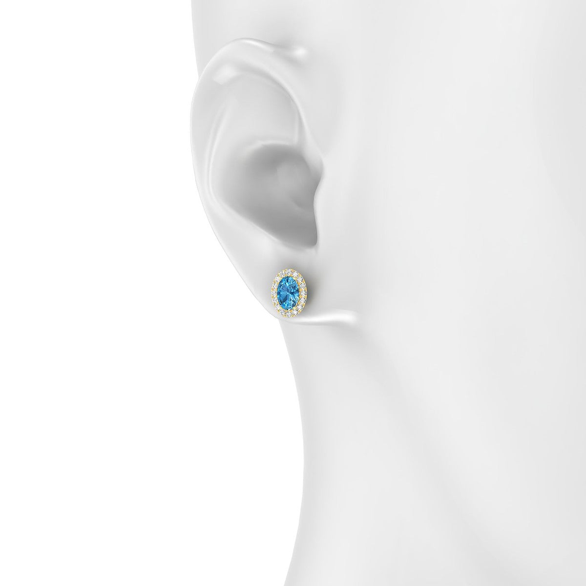 Solar | 18k Yellow Gold 6 x 4 mm Oval Topaz Earrings