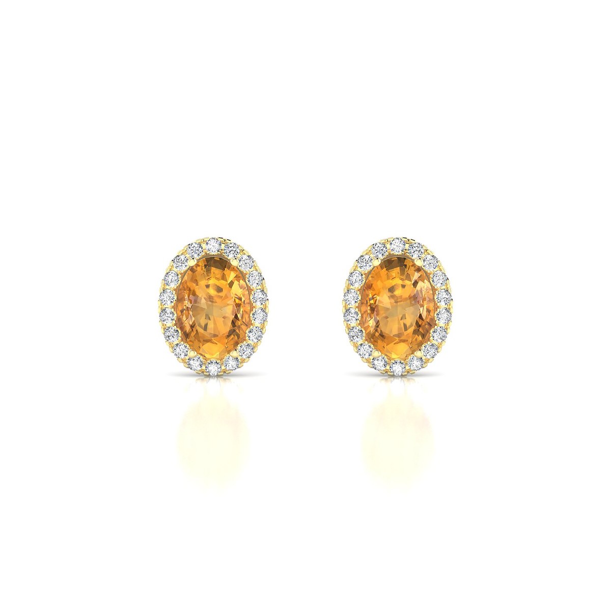 Solar | 18k Yellow Gold 7 x 5 mm Oval Citrine Earrings