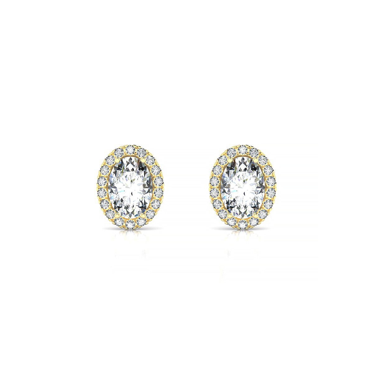 Solar | 18k Yellow Gold 7 x 5 mm Oval Diamond Earrings