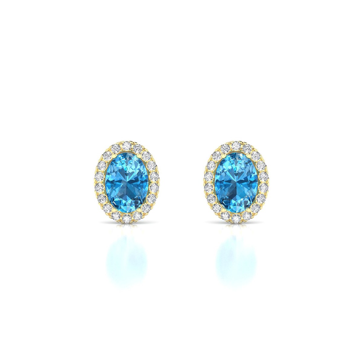 Solar | 18k Yellow Gold 7 x 5 mm Oval Topaz Earrings