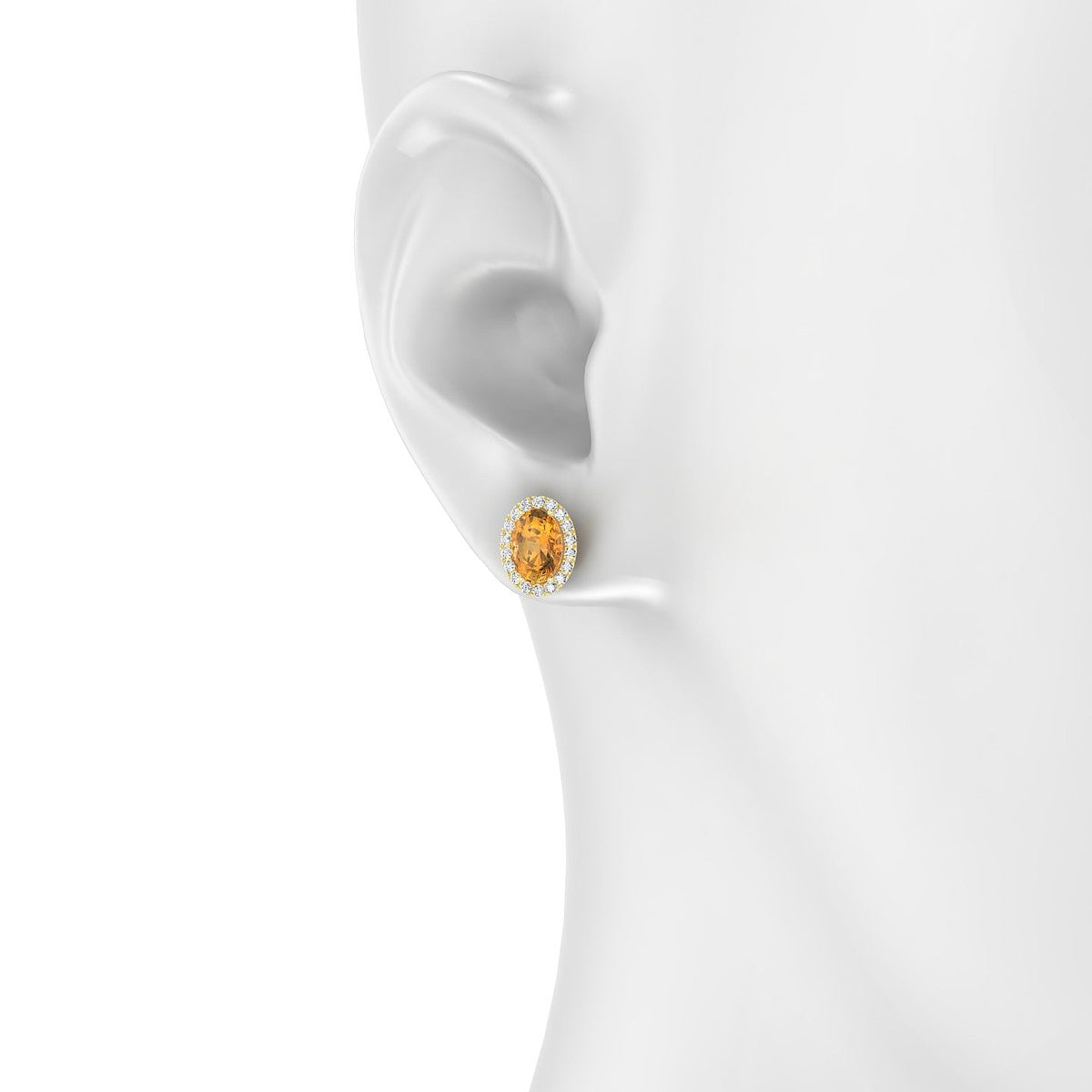 Solar | 18k Yellow Gold 7 x 5 mm Oval Citrine Earrings