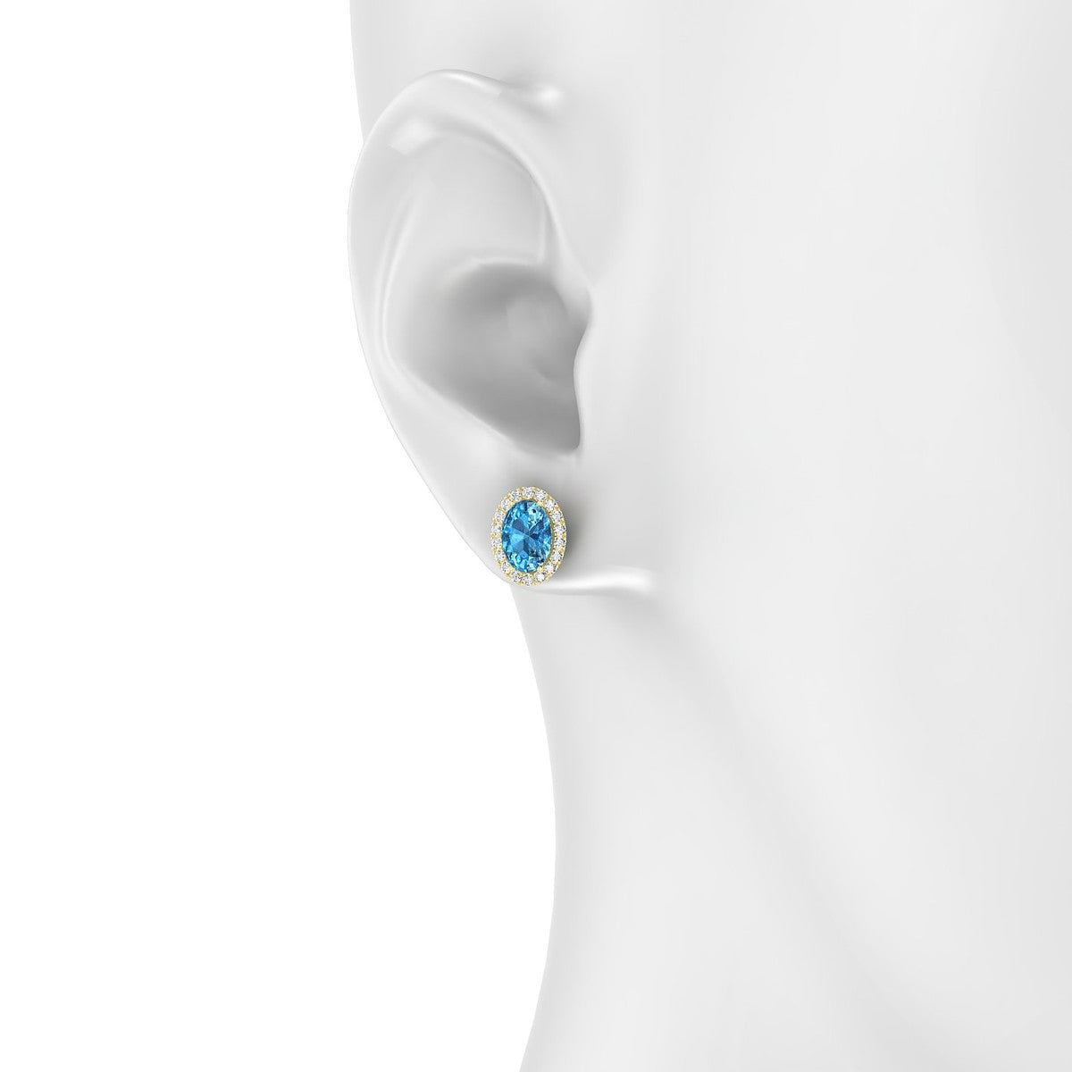 Solar | 18k Yellow Gold 7 x 5 mm Oval Topaz Earrings