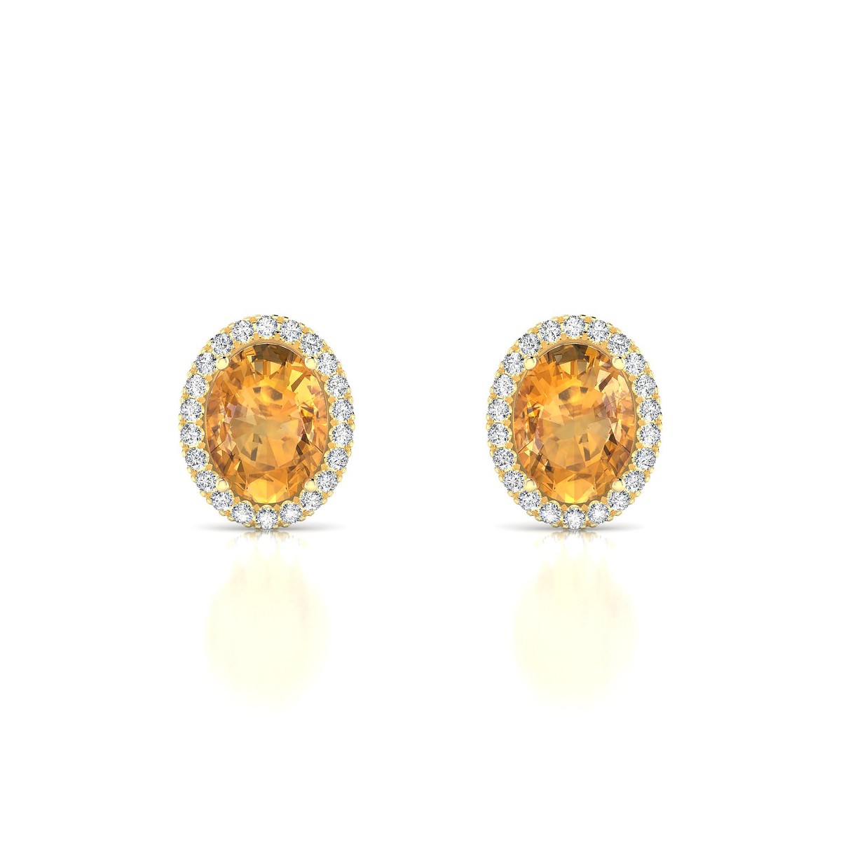Solar | 18k Yellow Gold 8 x 6 mm Oval Citrine Earrings