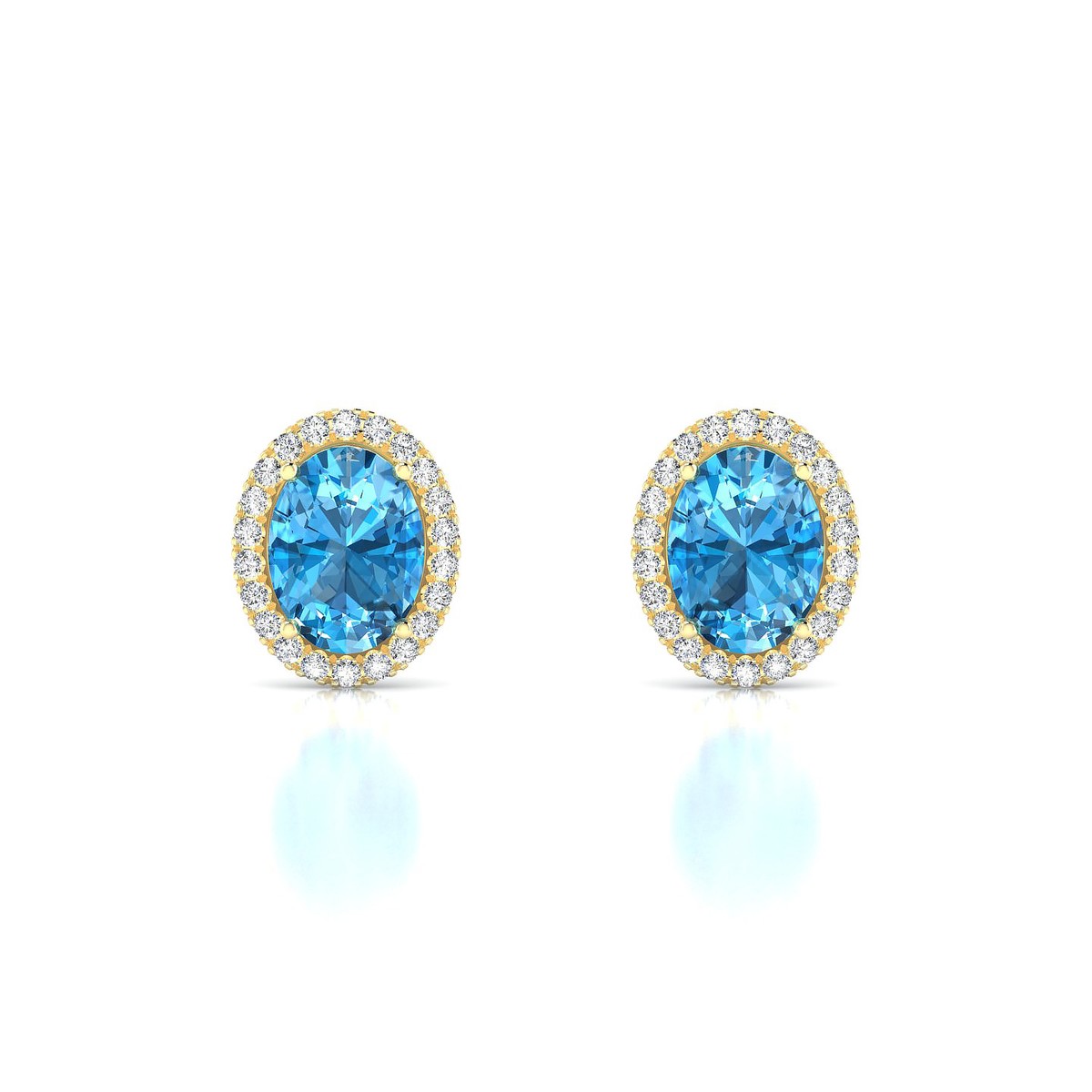 Solar | 18k Yellow Gold 8 x 6 mm Oval Topaz Earrings