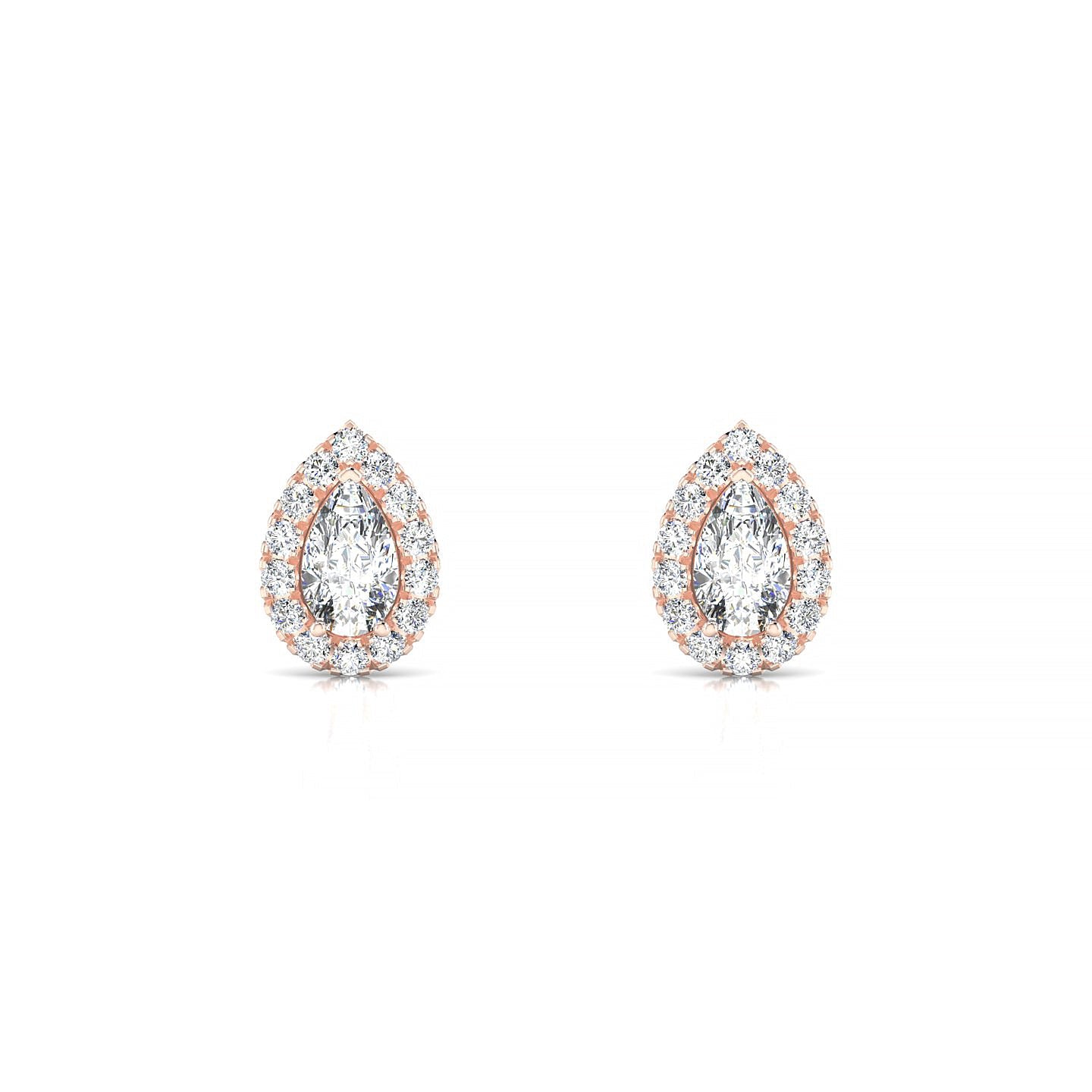 Solar | 18k Rose Gold 5 x 3 mm Pear Diamond Earrings