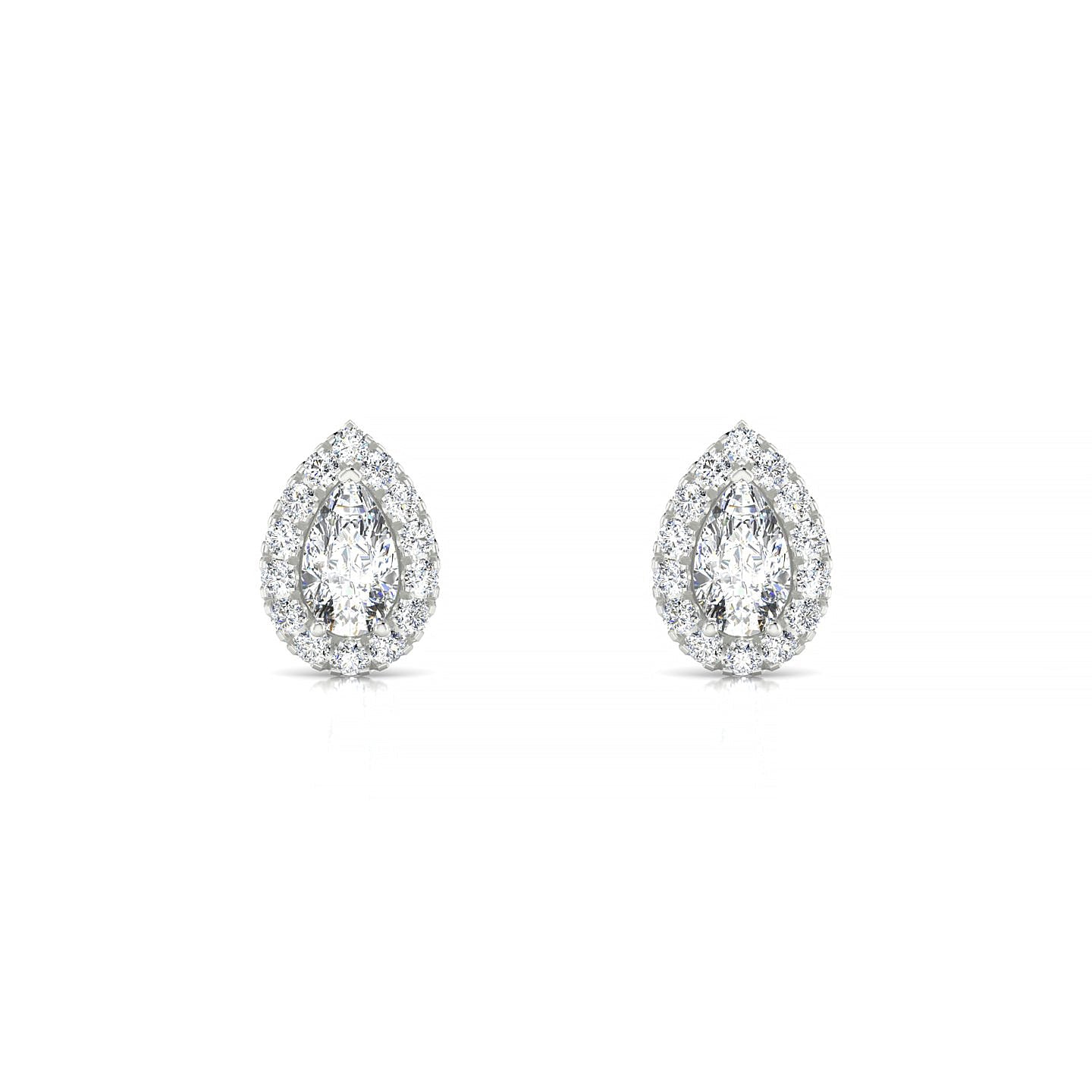 Solar | 18k White Gold 5 x 3 mm Pear Diamond Earrings