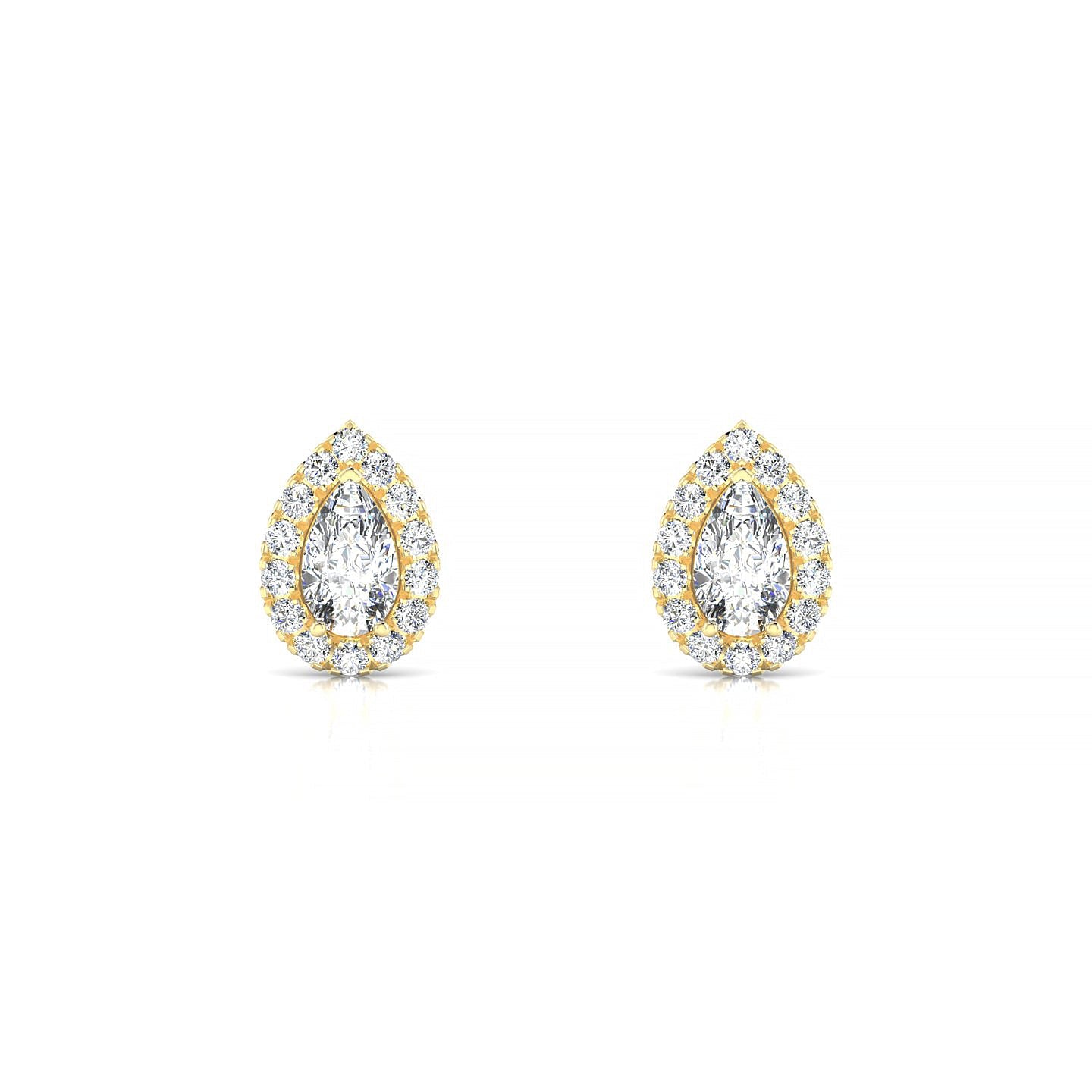Solar | 18k Yellow Gold 5 x 3 mm Pear Diamond Earrings