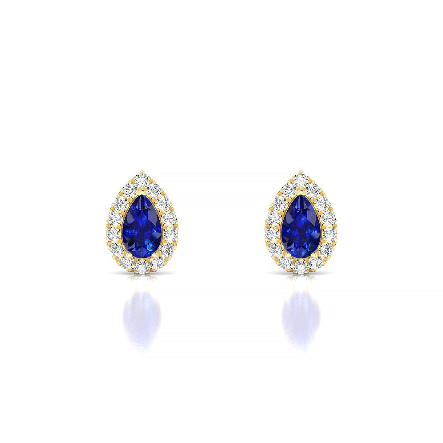 Solar | 18k Yellow Gold 5 x 3 mm Pear Sapphire Earrings
