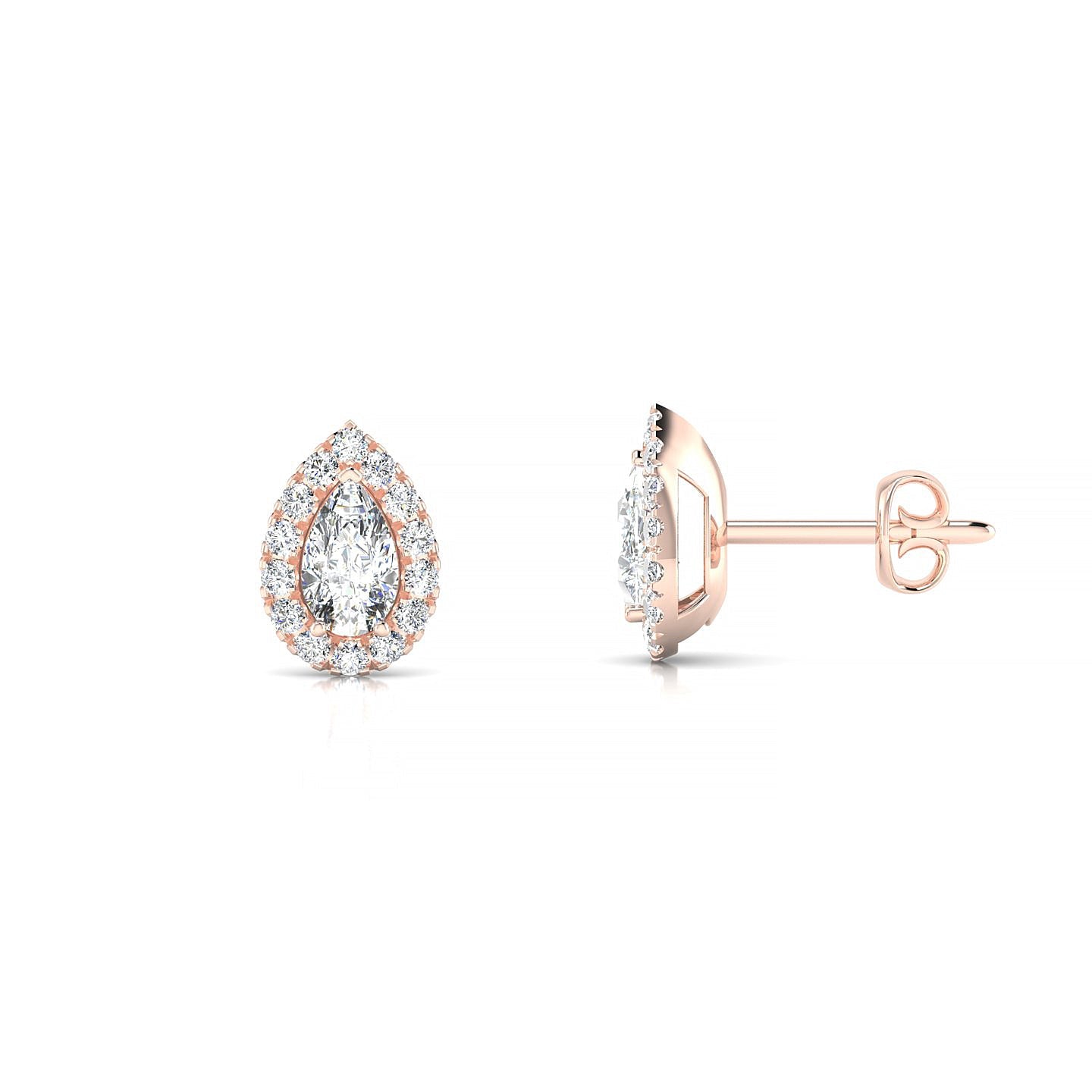 Solar | 18k Rose Gold 5 x 3 mm Pear Diamond Earrings