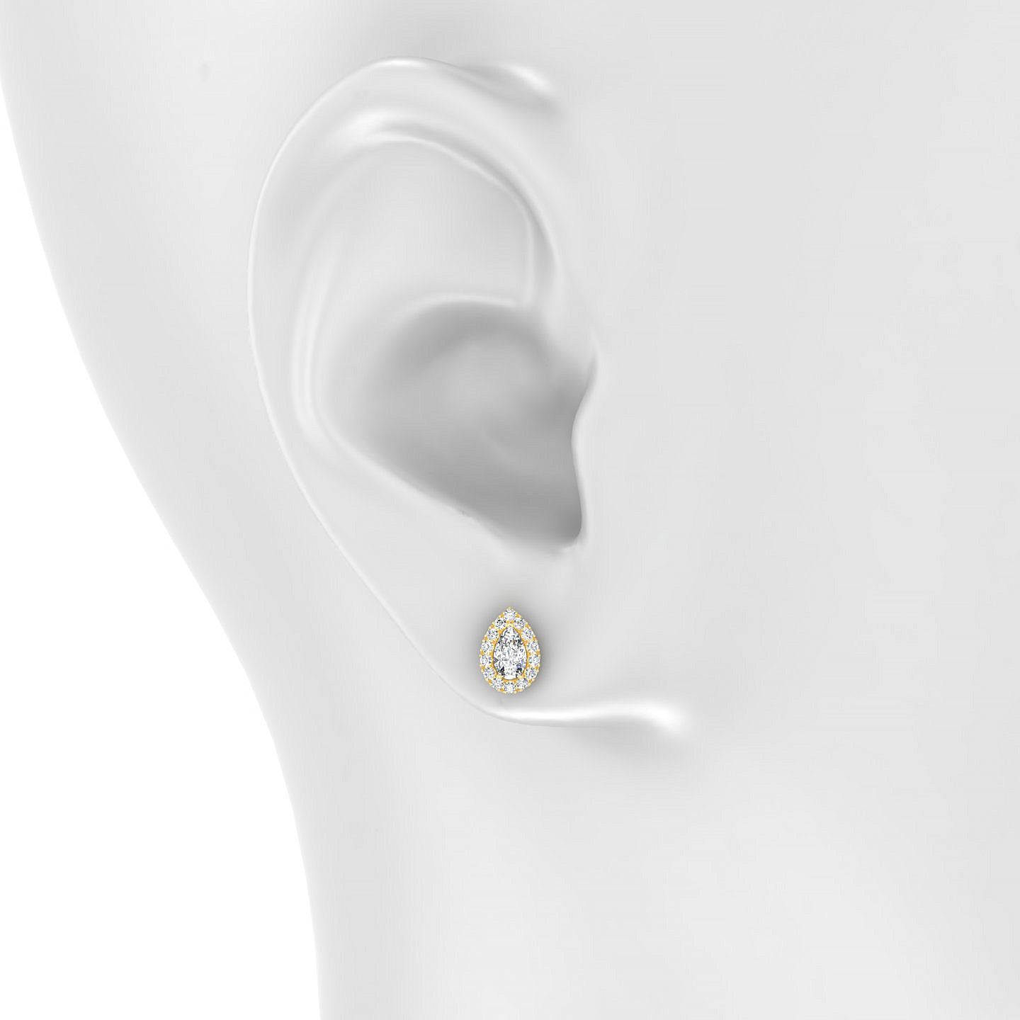 Solar | 18k Yellow Gold 5 x 3 mm Pear Diamond Earrings