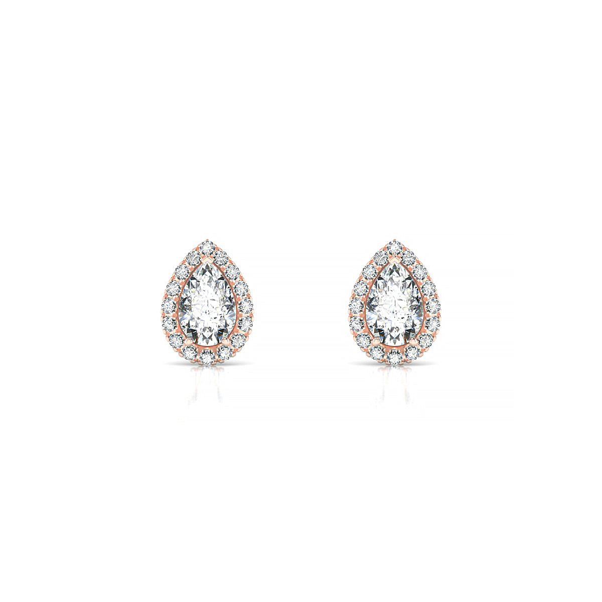 Solar | 18k Rose Gold 6 x 4 mm Pear Diamond Earrings