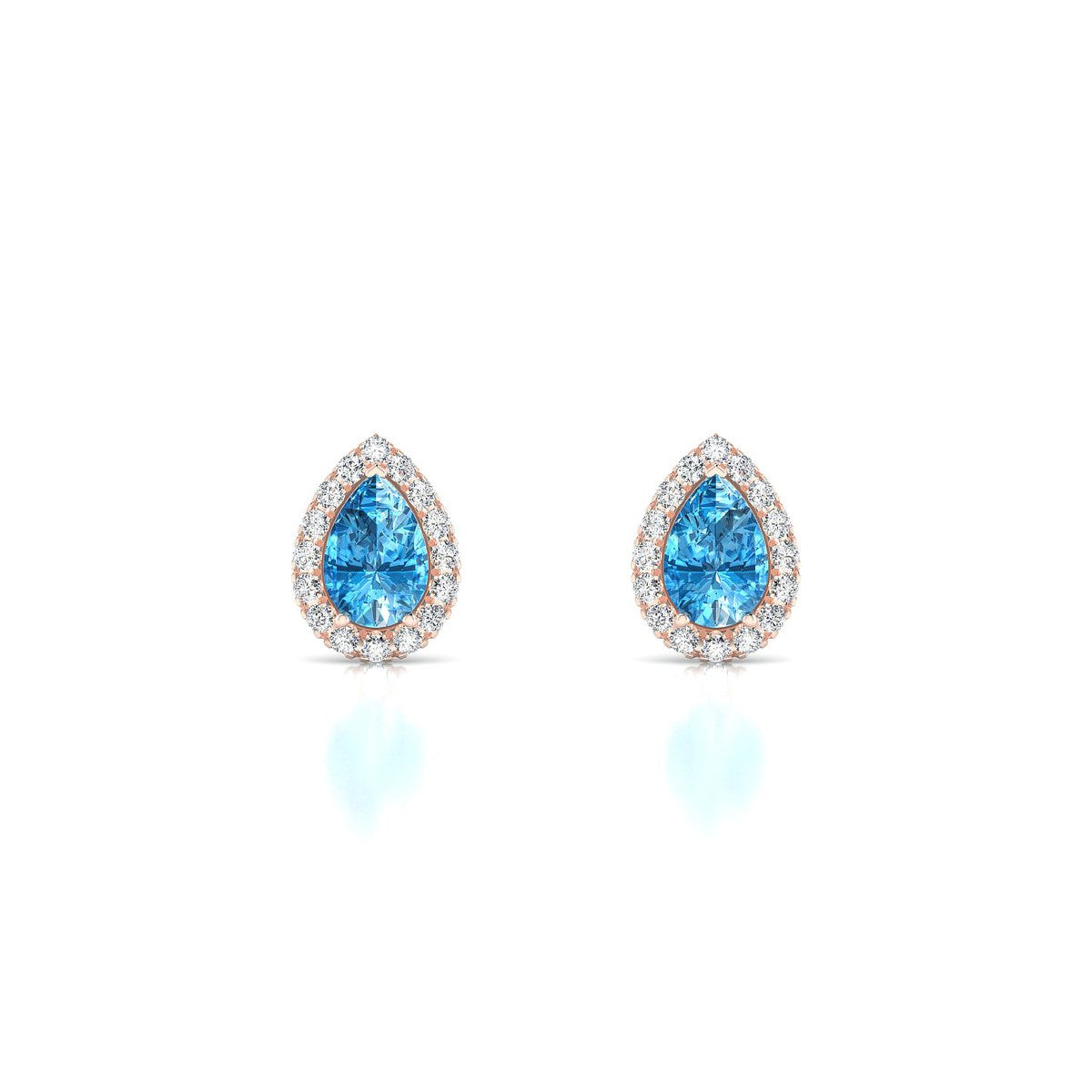Solar | 18k Rose Gold 6 x 4 mm Pear Topaz Earrings