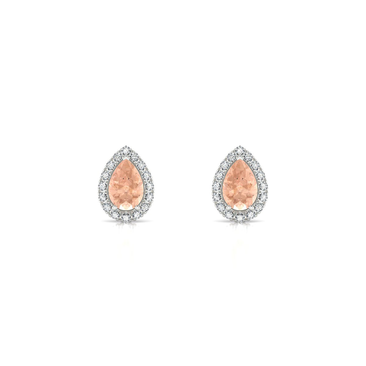 Solar | 18k White Gold 6 x 4 mm Pear Morganite Earrings