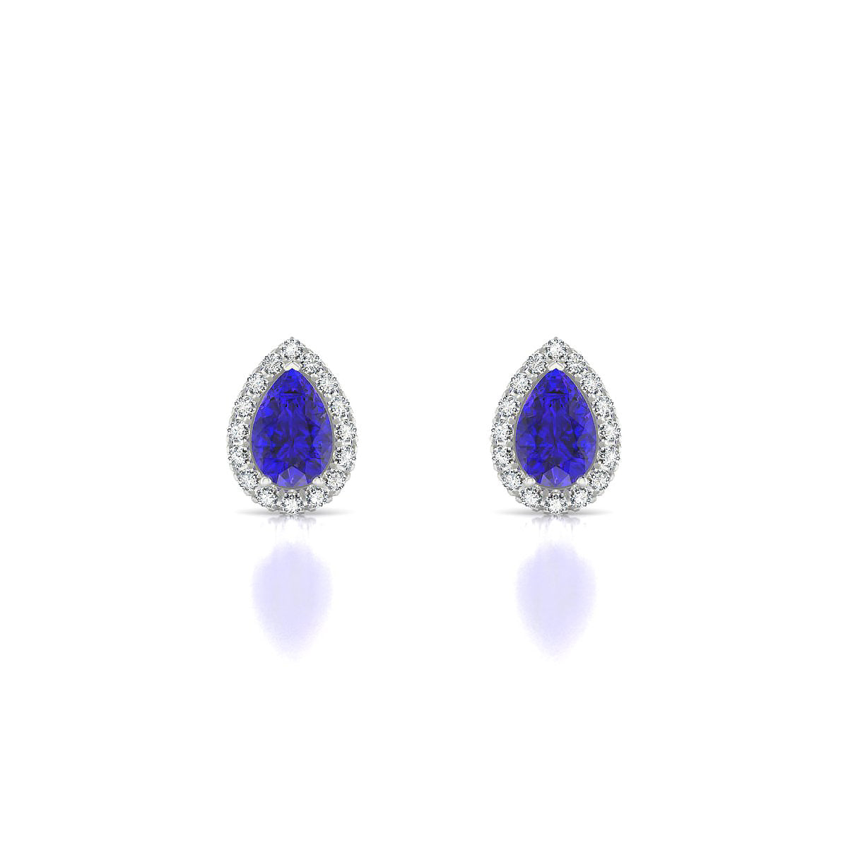 Solar | 18k White Gold 6 x 4 mm Pear Tanzanite Earrings