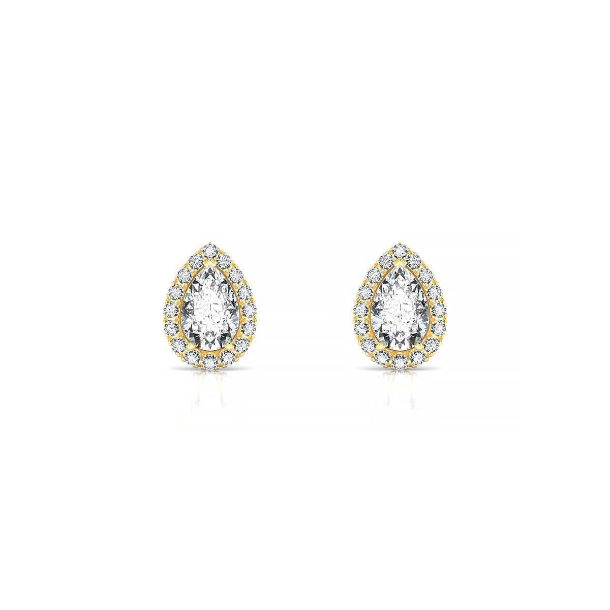Solar | 18k Yellow Gold 6 x 4 mm Pear Diamond Earrings