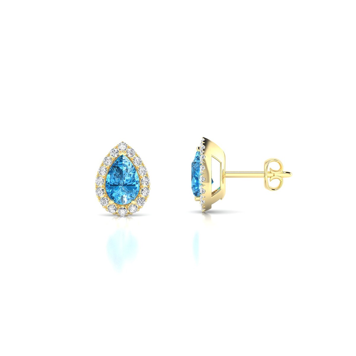 Solar | 18k Yellow Gold 6 x 4 mm Pear Topaz Earrings