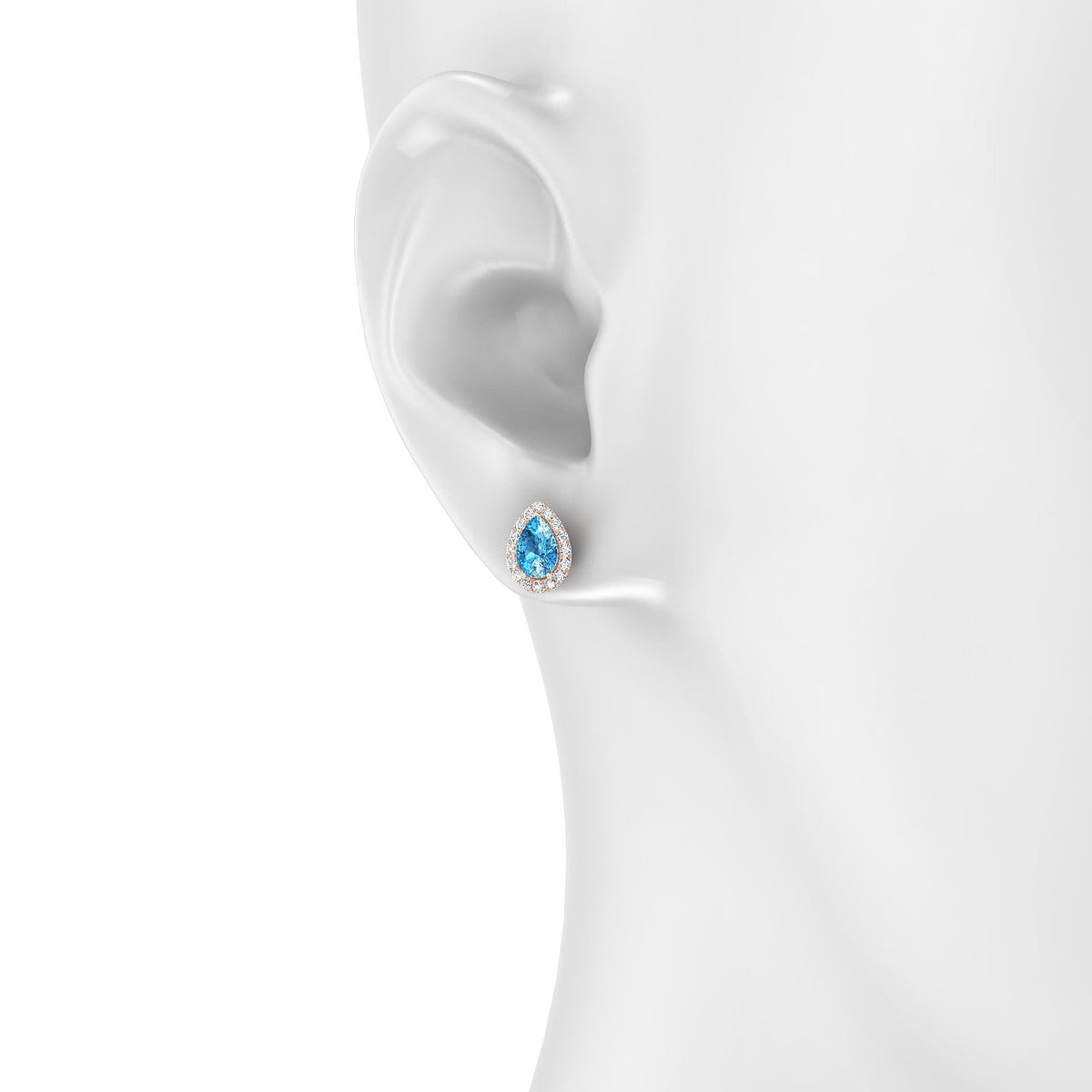 Solar | 18k Rose Gold 6 x 4 mm Pear Topaz Earrings