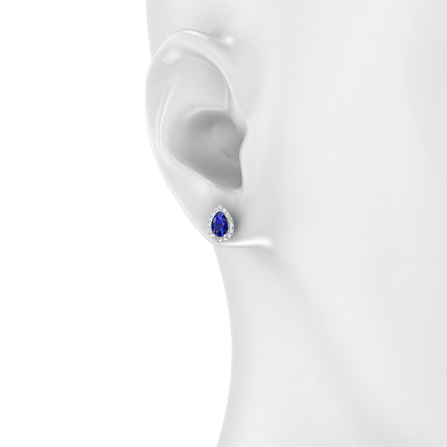 Solar | 18k White Gold 6 x 4 mm Pear Sapphire Earrings