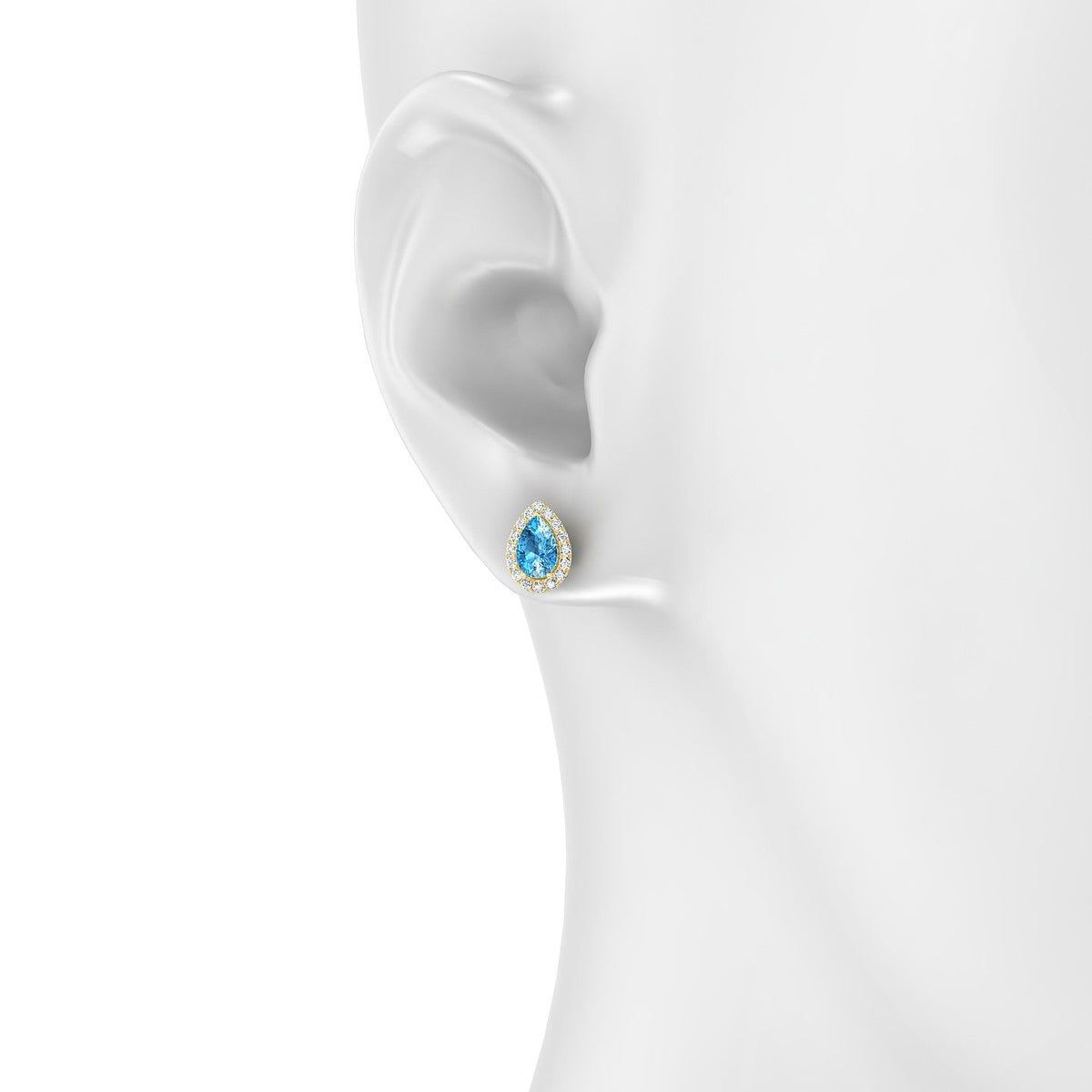 Solar | 18k Yellow Gold 6 x 4 mm Pear Topaz Earrings