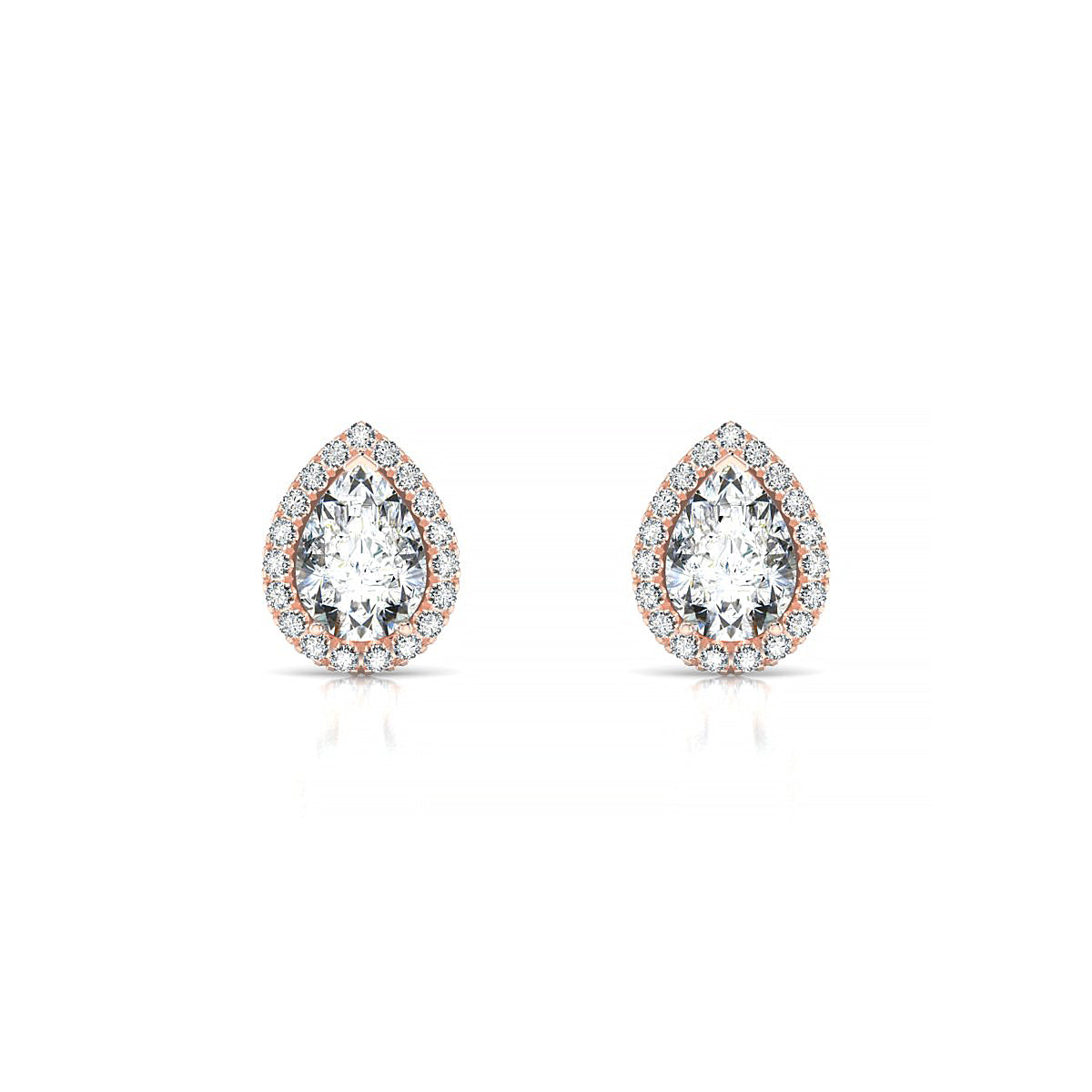 Solar | 18k Rose Gold 7 x 5 mm Pear Diamond Earrings