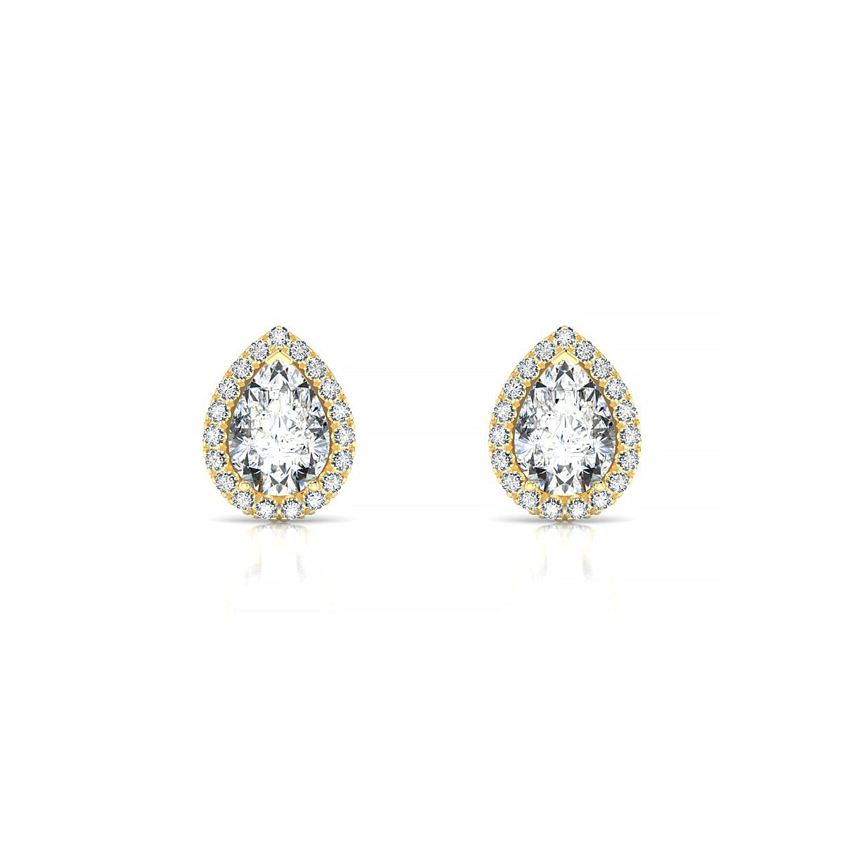 Solar | 18k Yellow Gold 7 x 5 mm Pear Diamond Earrings