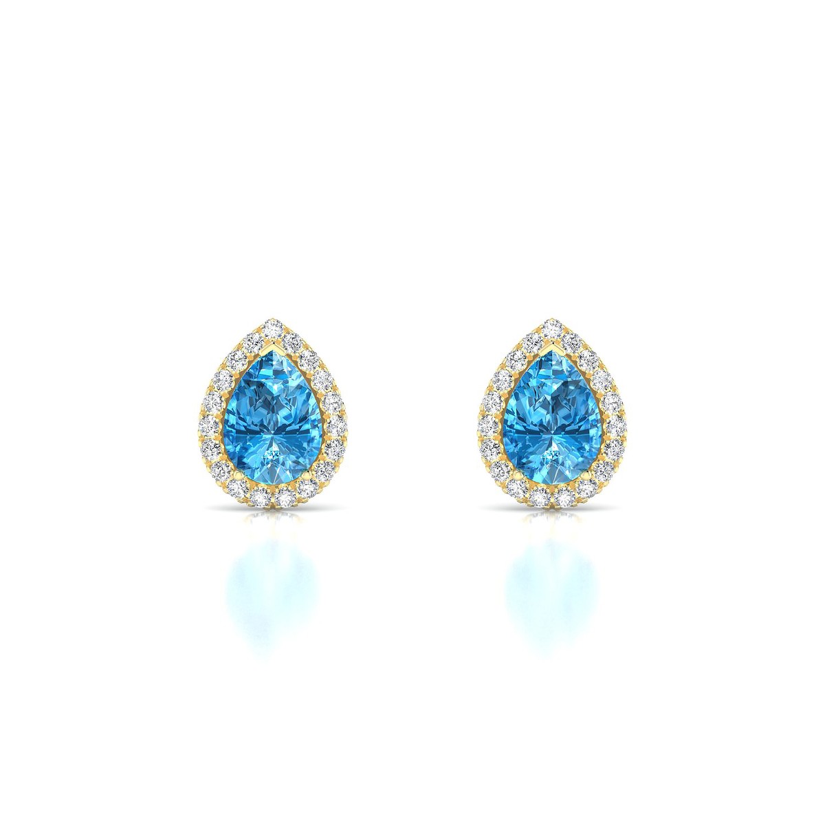Solar | 18k Yellow Gold 7 x 5 mm Pear Topaz Earrings