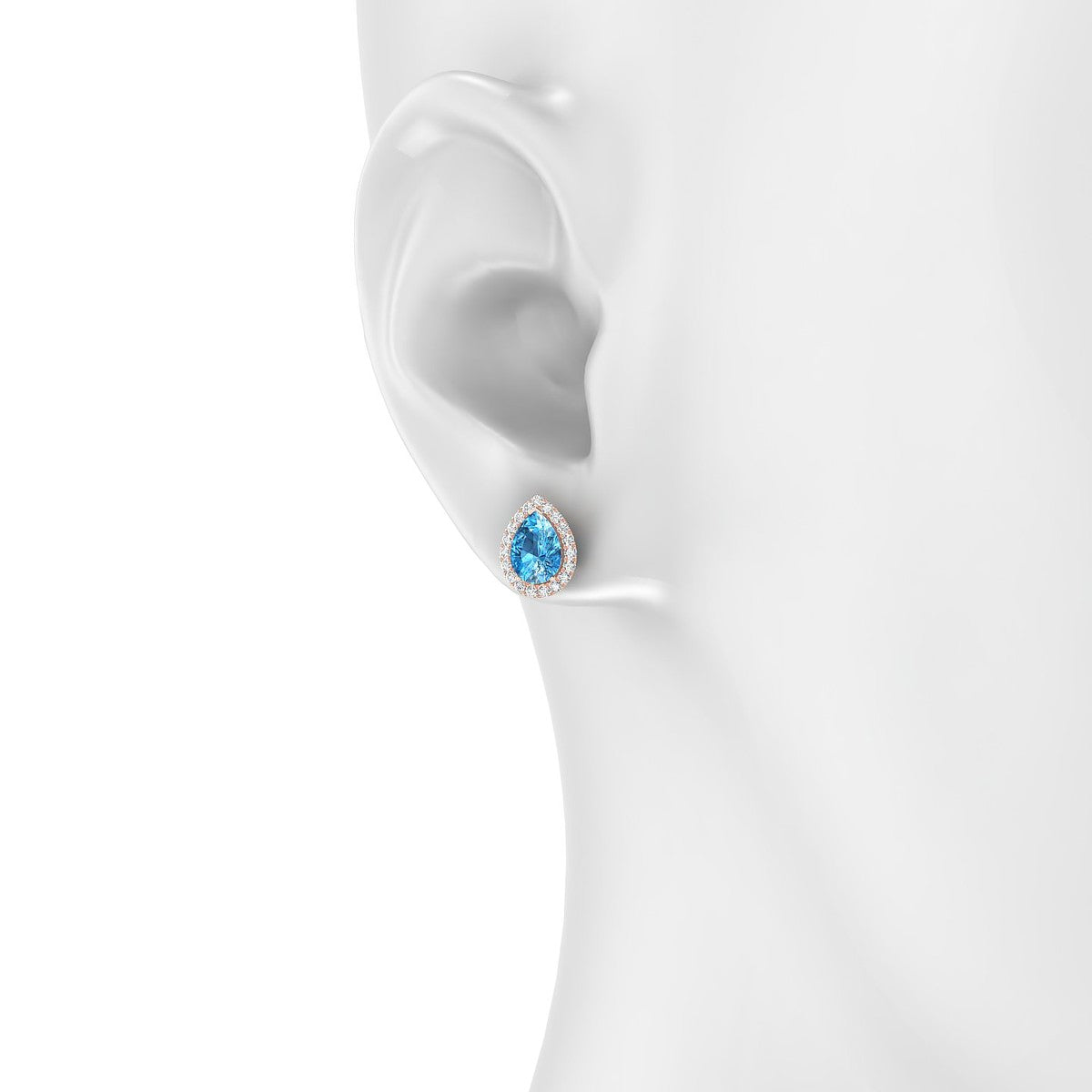 Solar | 18k Rose Gold 7 x 5 mm Pear Topaz Earrings