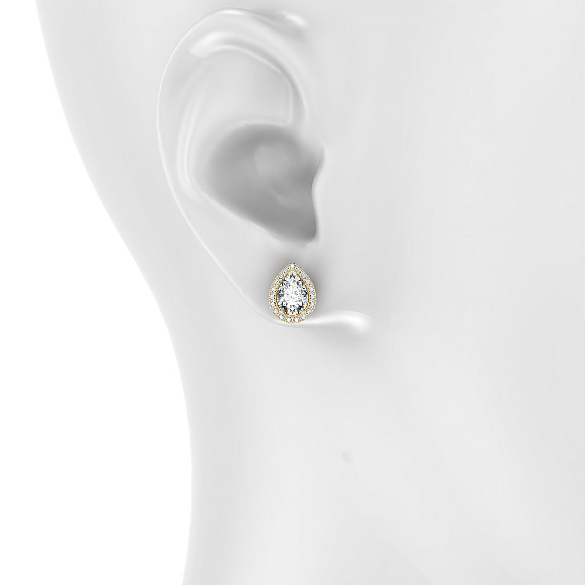 Solar | 18k Yellow Gold 7 x 5 mm Pear Diamond Earrings