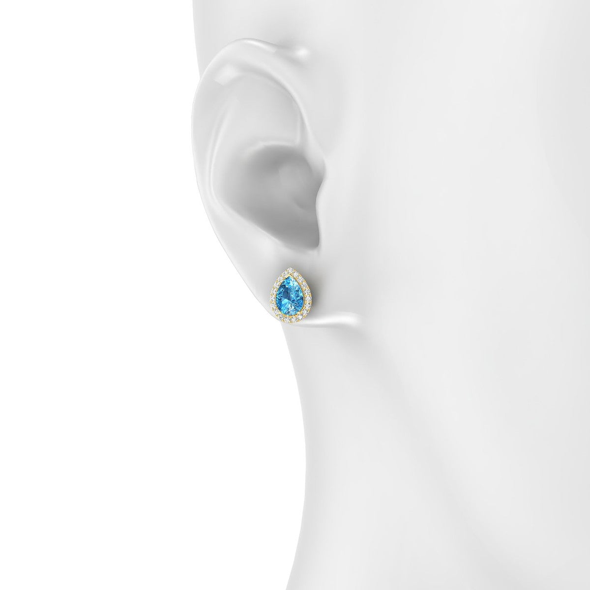 Solar | 18k Yellow Gold 7 x 5 mm Pear Topaz Earrings