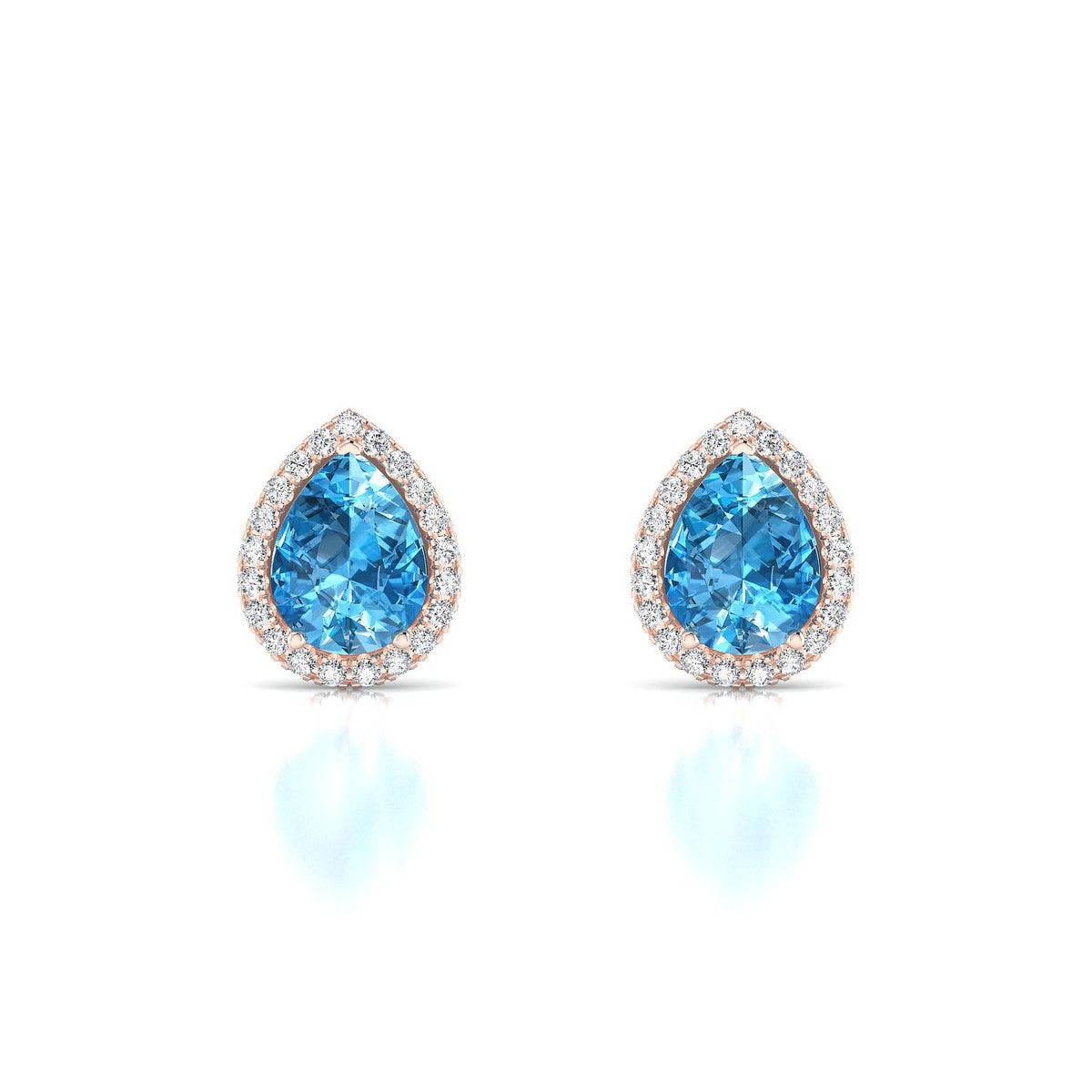Solar | 18k Rose Gold 8 x 6 mm Pear Topaz Earrings