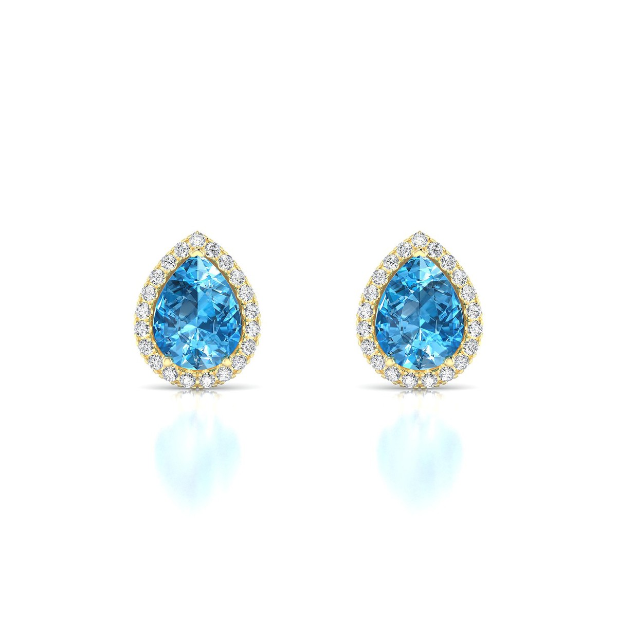 Solar | 18k Yellow Gold 8 x 6 mm Pear Topaz Earrings