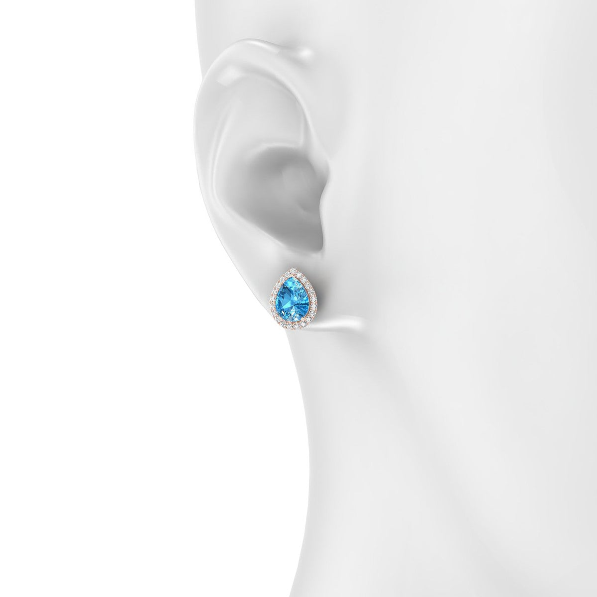 Solar | 18k Rose Gold 8 x 6 mm Pear Topaz Earrings