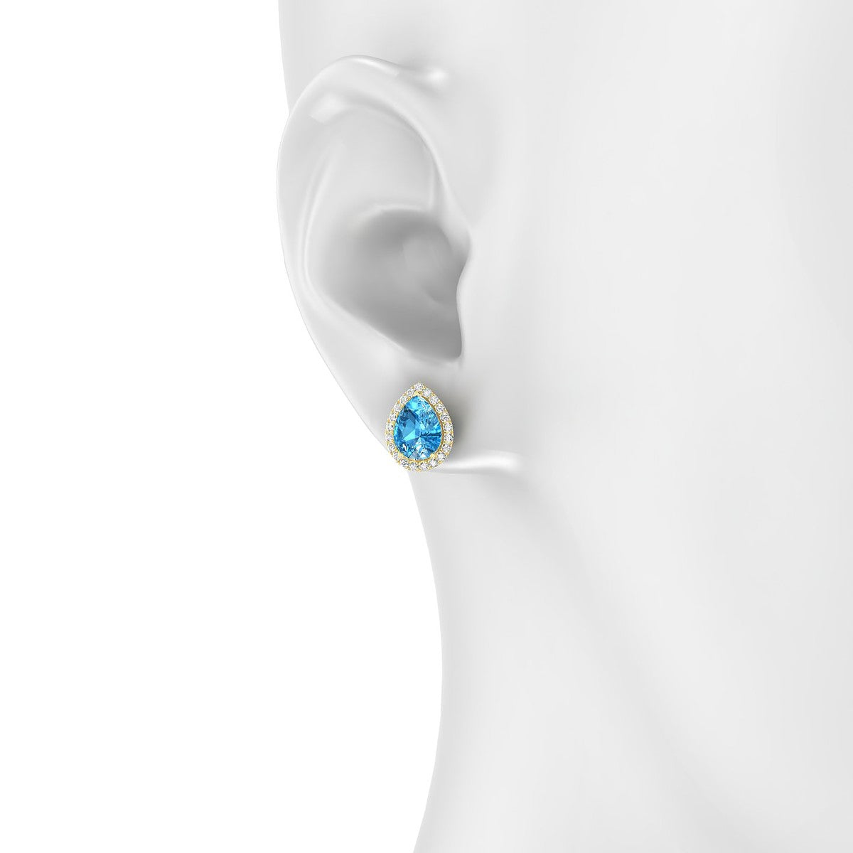 Solar | 18k Yellow Gold 8 x 6 mm Pear Topaz Earrings