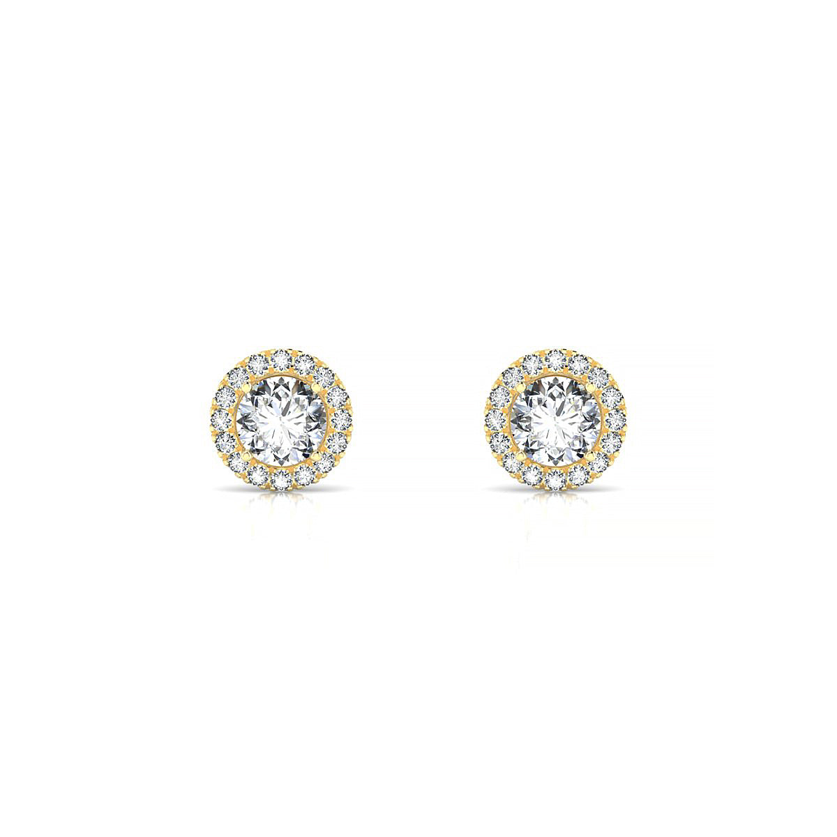 Solar | 18k Yellow Gold 4.2 mm Round Diamond Earrings