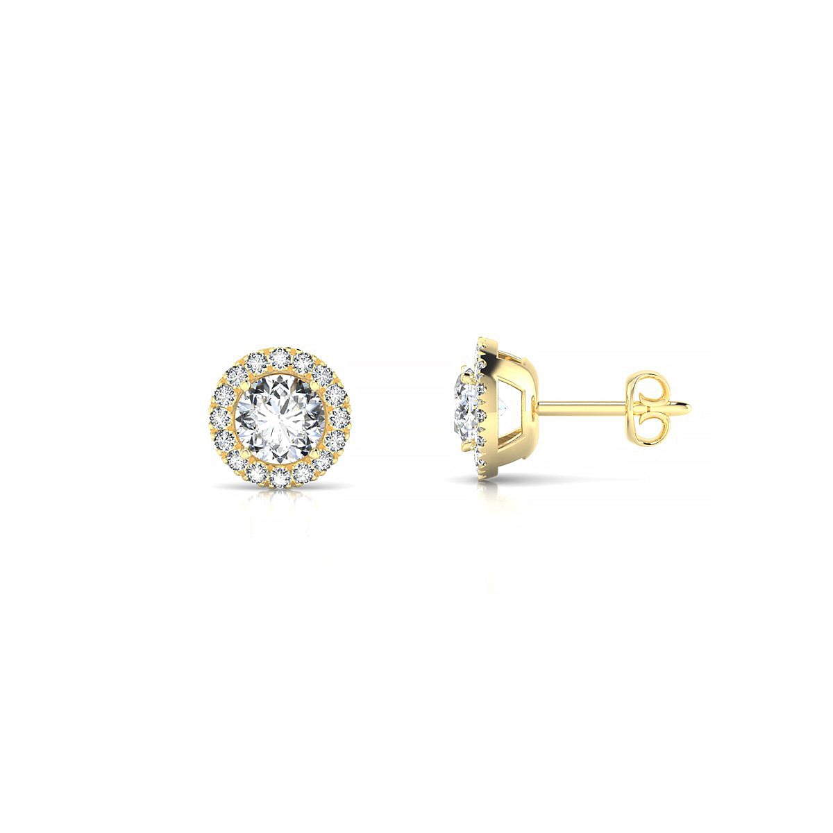 Solar | 18k Yellow Gold 4.2 mm Round Diamond Earrings