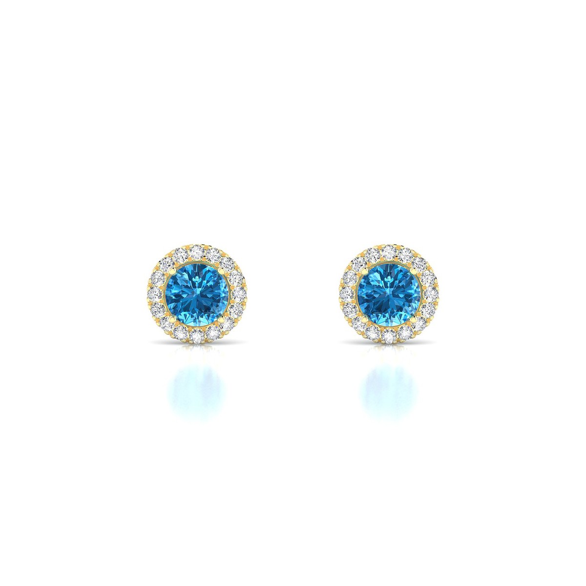Solar | 18k Yellow Gold 4.5 mm Round Topaz Earrings