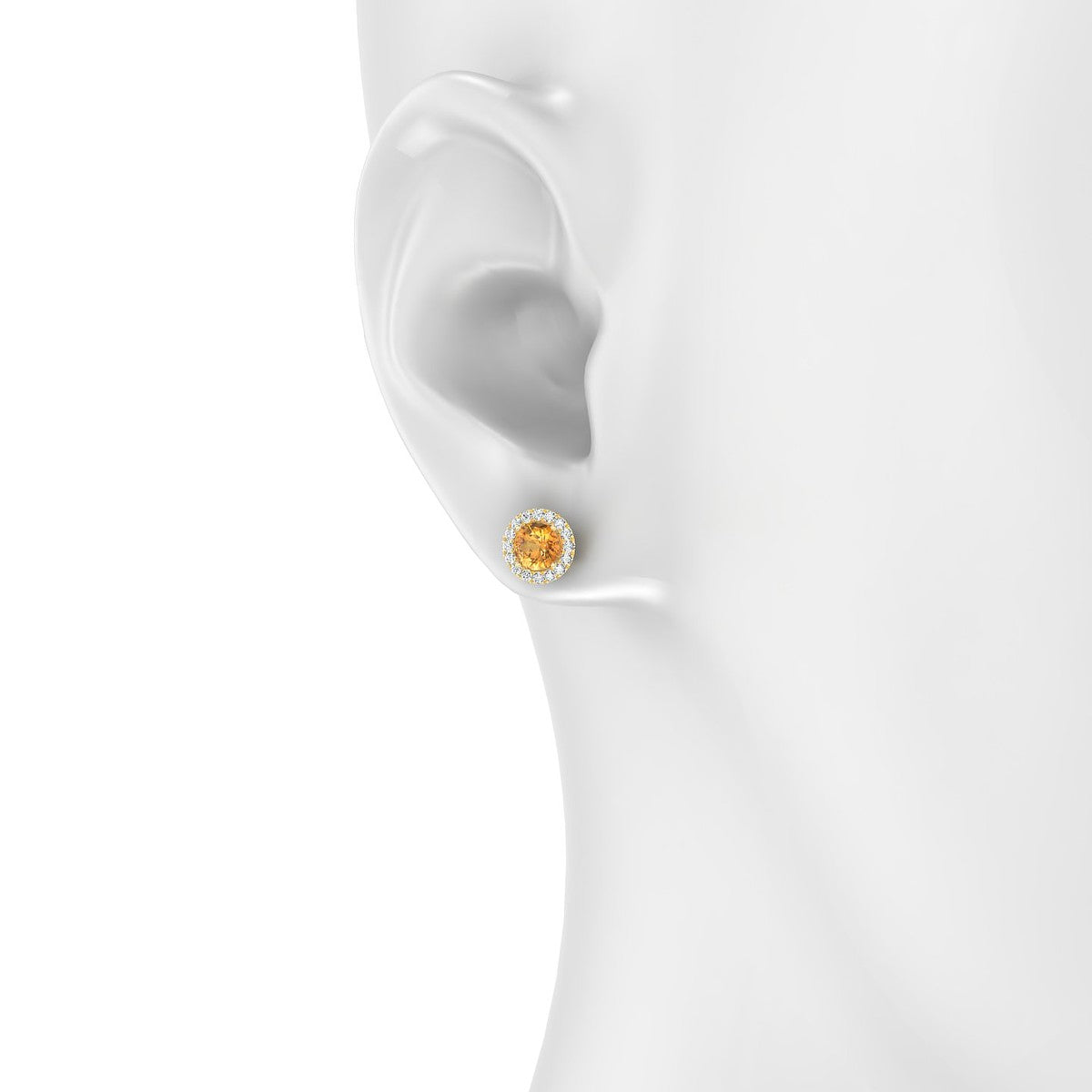 Solar | 18k Yellow Gold 4.5 mm Round Citrine Earrings
