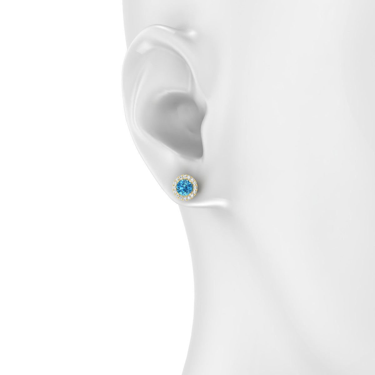 Solar | 18k Yellow Gold 4.5 mm Round Topaz Earrings